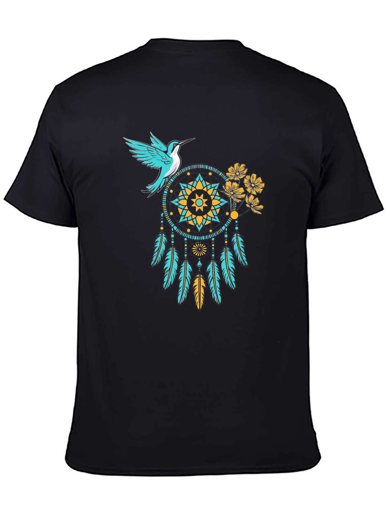 Hummingbird Dreamcatcher Black Graphic Tee