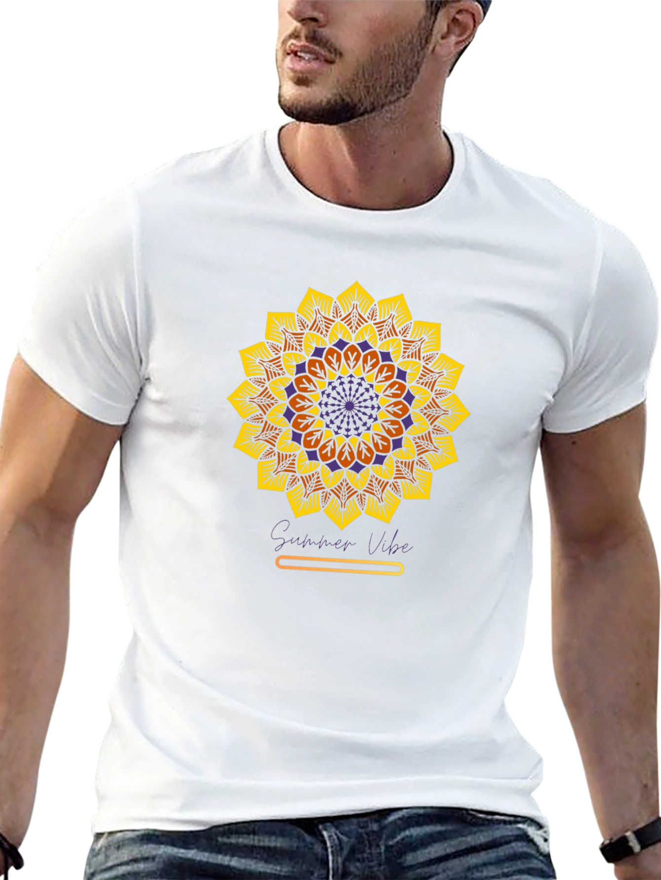 Sunflower Mandala Graphic Tee - Summer Vibe