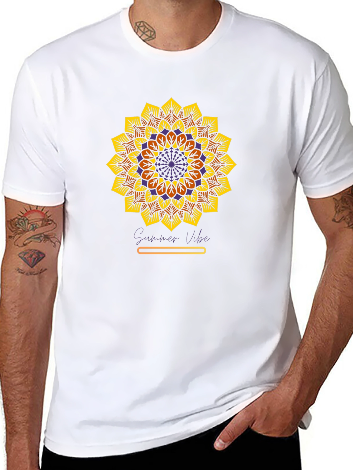 Sunflower Mandala Graphic Tee - Summer Vibe