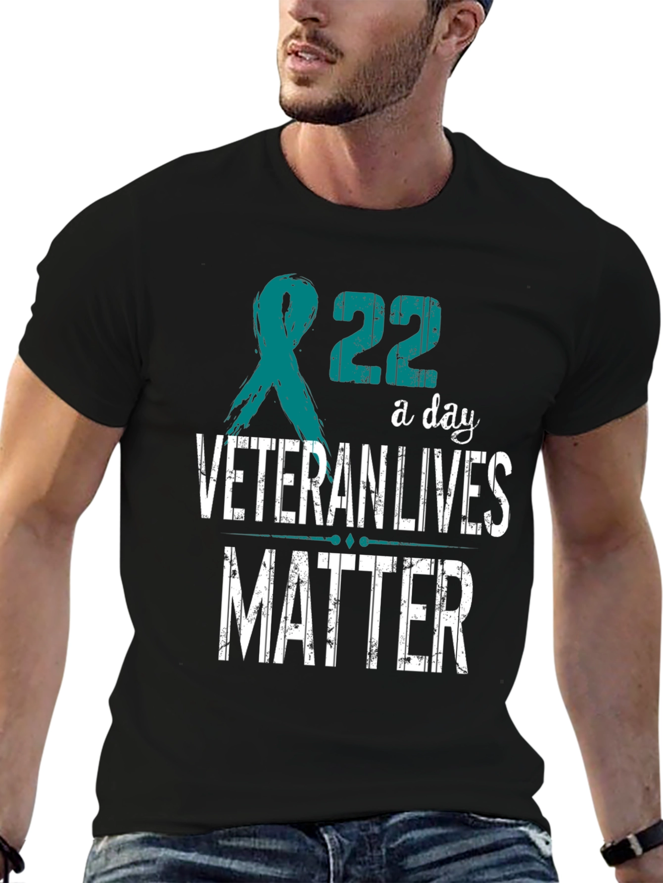 Veteran Lives Matter T-Shirt - Teal Ribbon