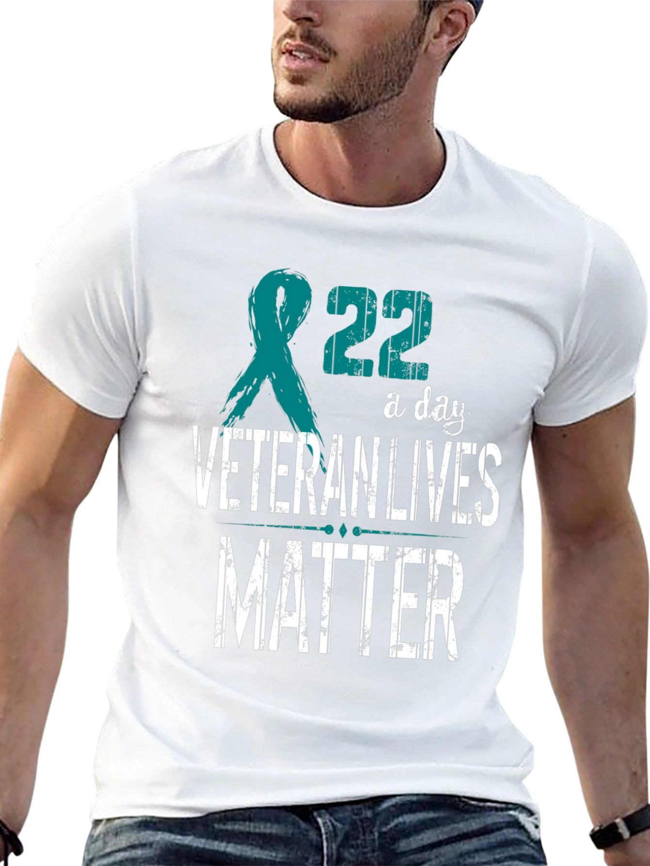 Veteran Lives Matter T-Shirt - Teal Ribbon