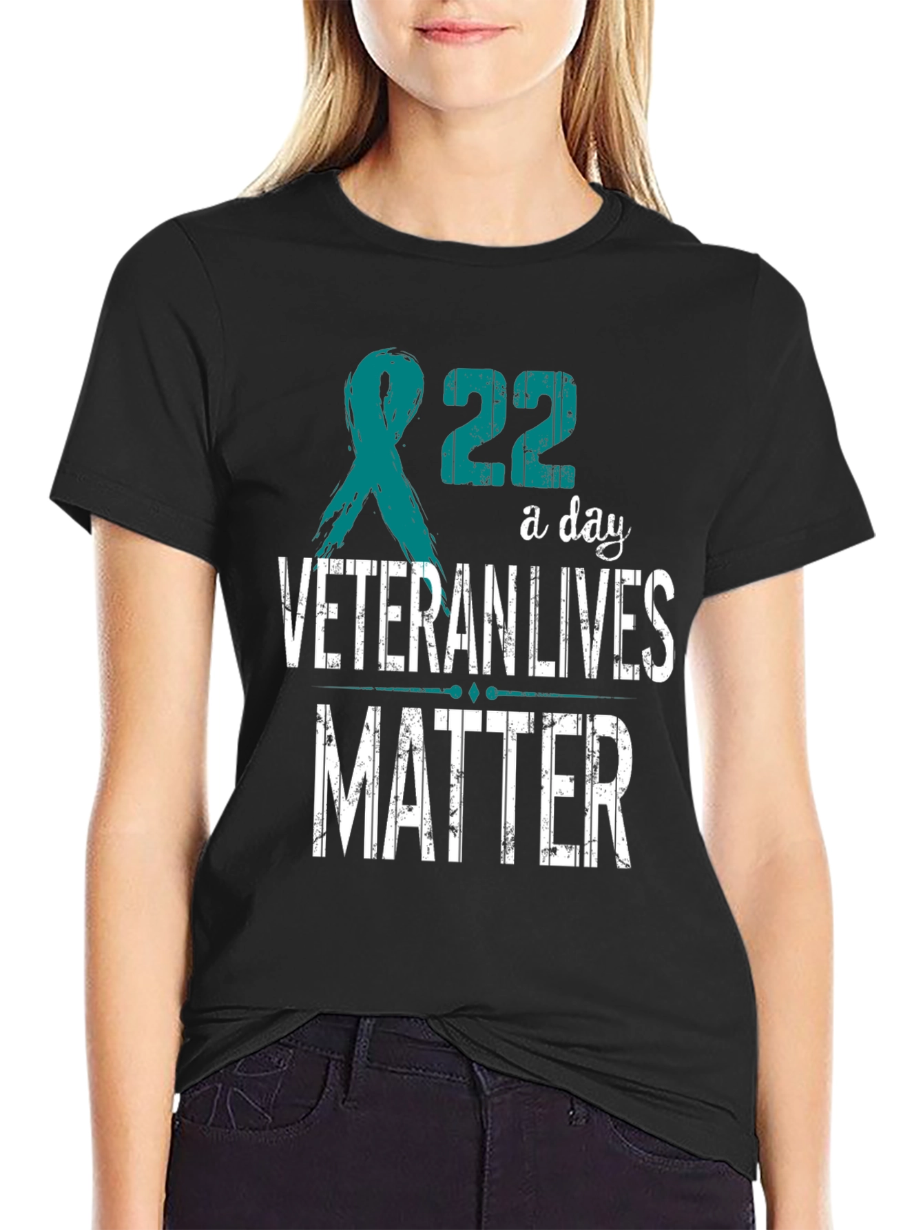 Veteran Lives Matter T-Shirt - Teal Ribbon