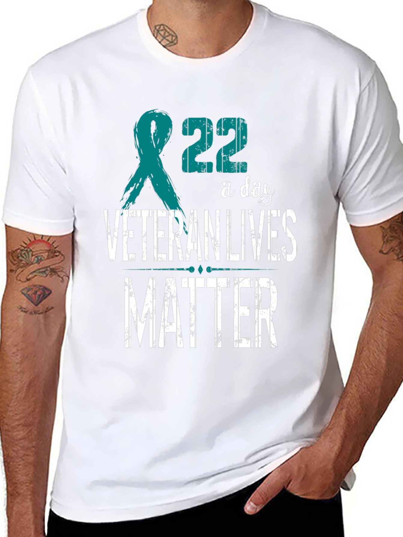 Veteran Lives Matter T-Shirt - Teal Ribbon