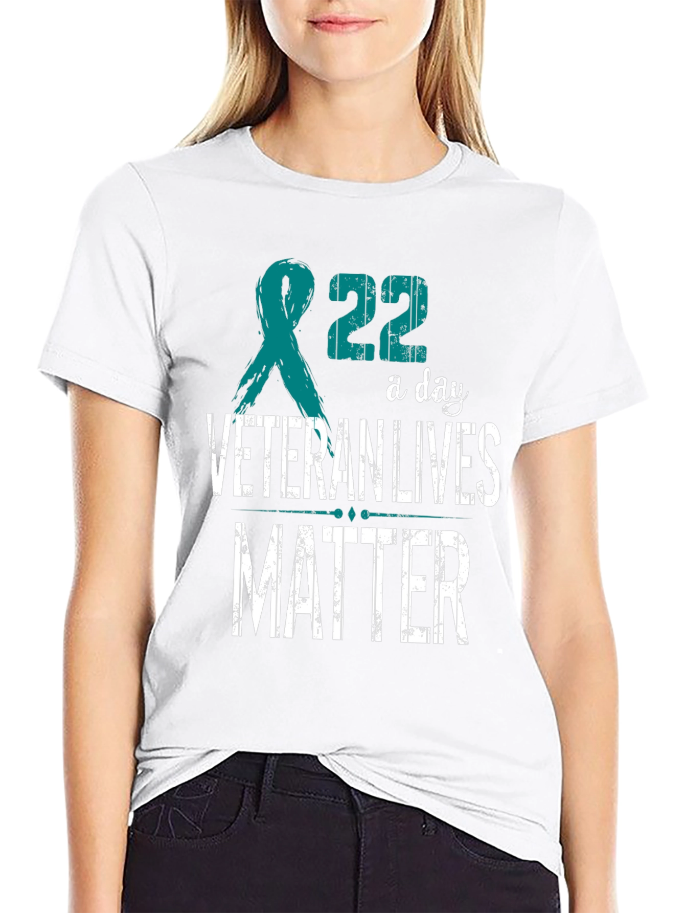 Veteran Lives Matter T-Shirt - Teal Ribbon