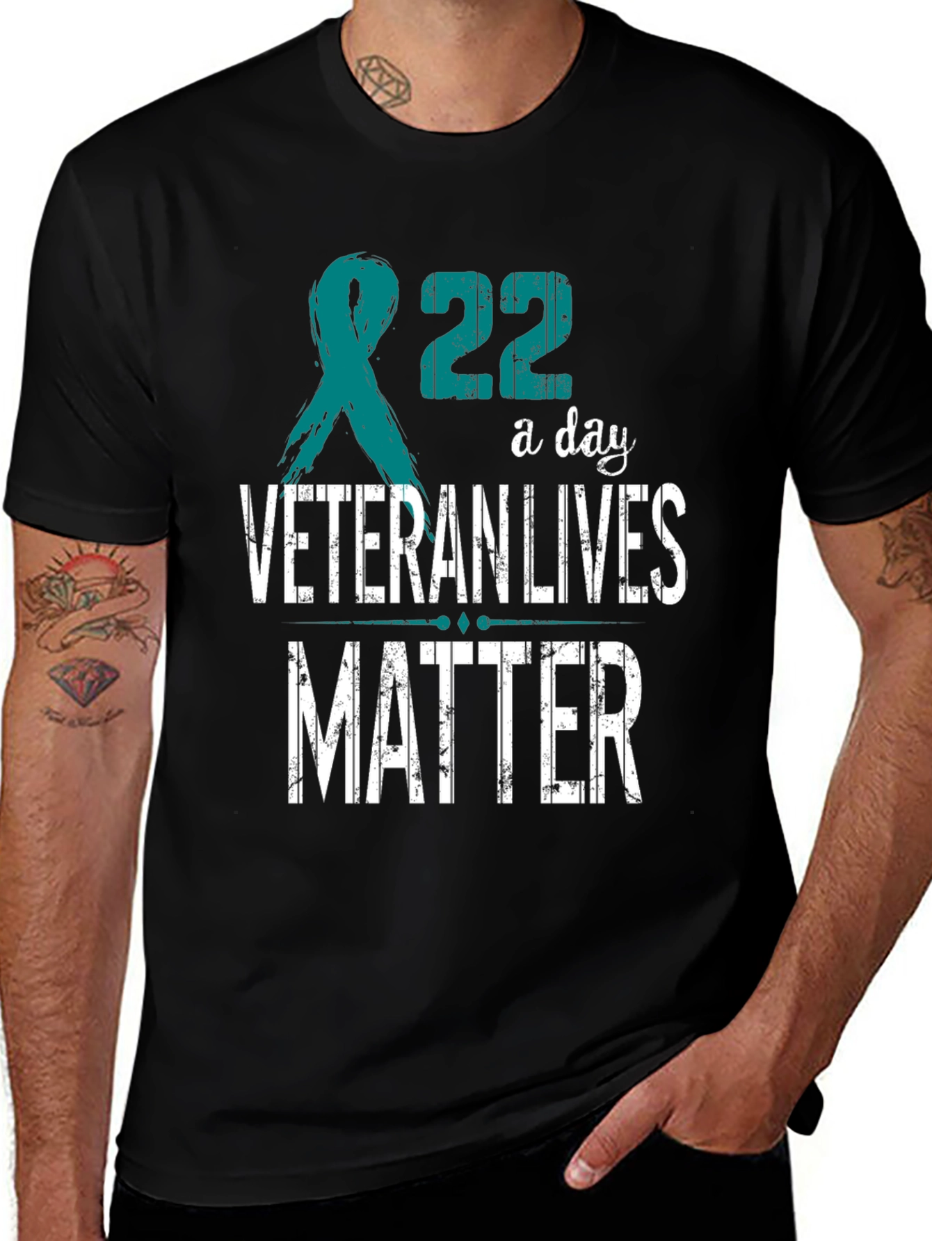 Veteran Lives Matter T-Shirt - Teal Ribbon