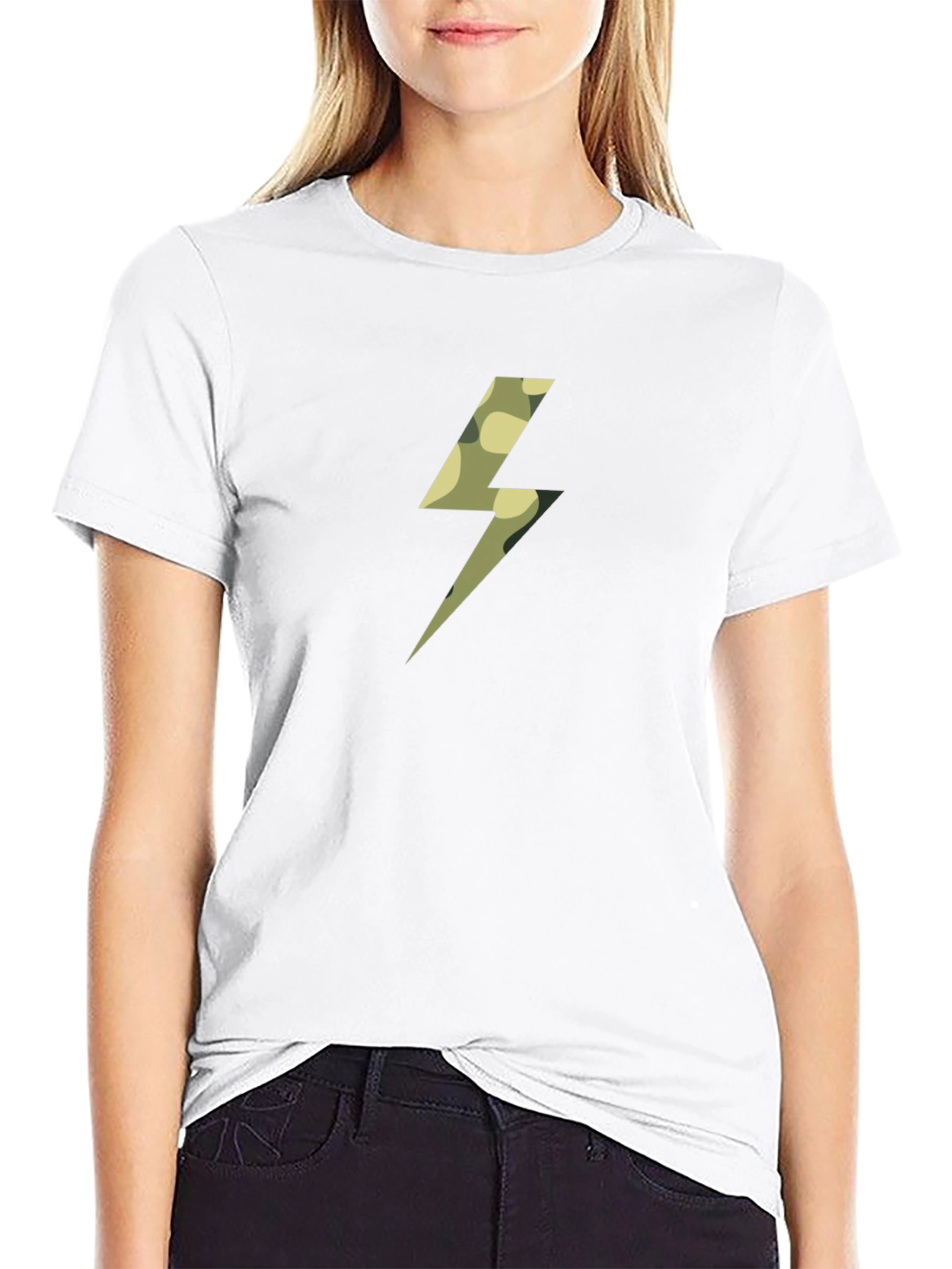 Camo Bolt Black T-Shirt - Striking Graphic Tee