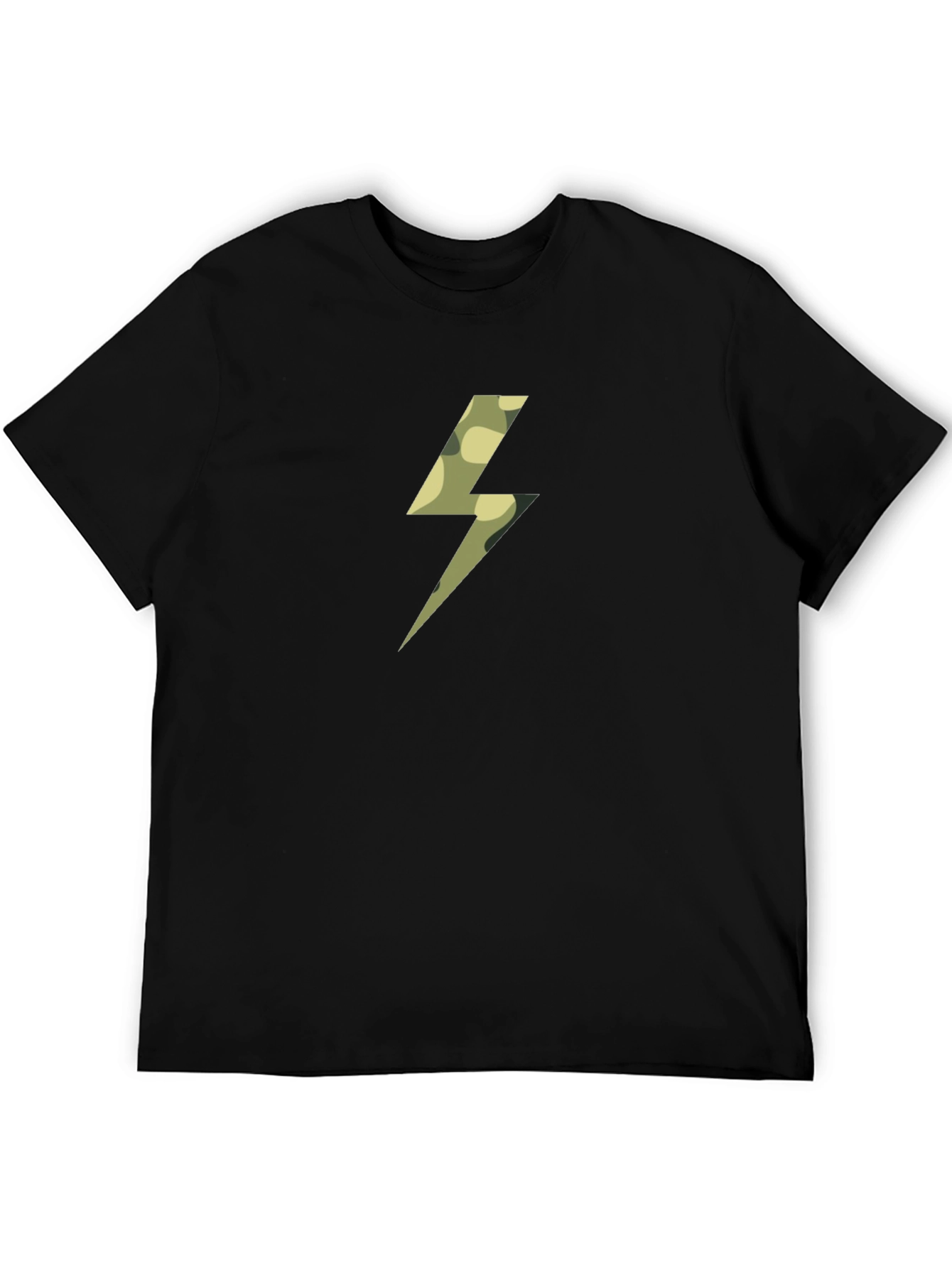 Camo Bolt Black T-Shirt - Striking Graphic Tee