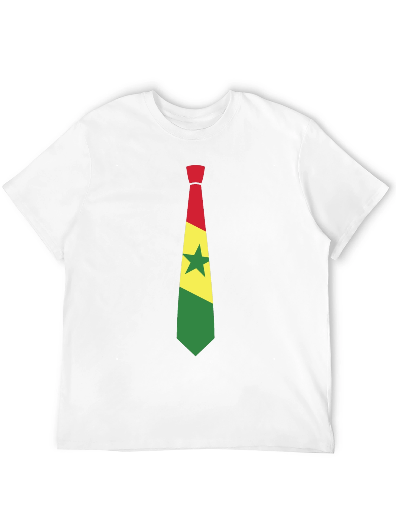 Ghana Flag Tie Graphic Black T-Shirt