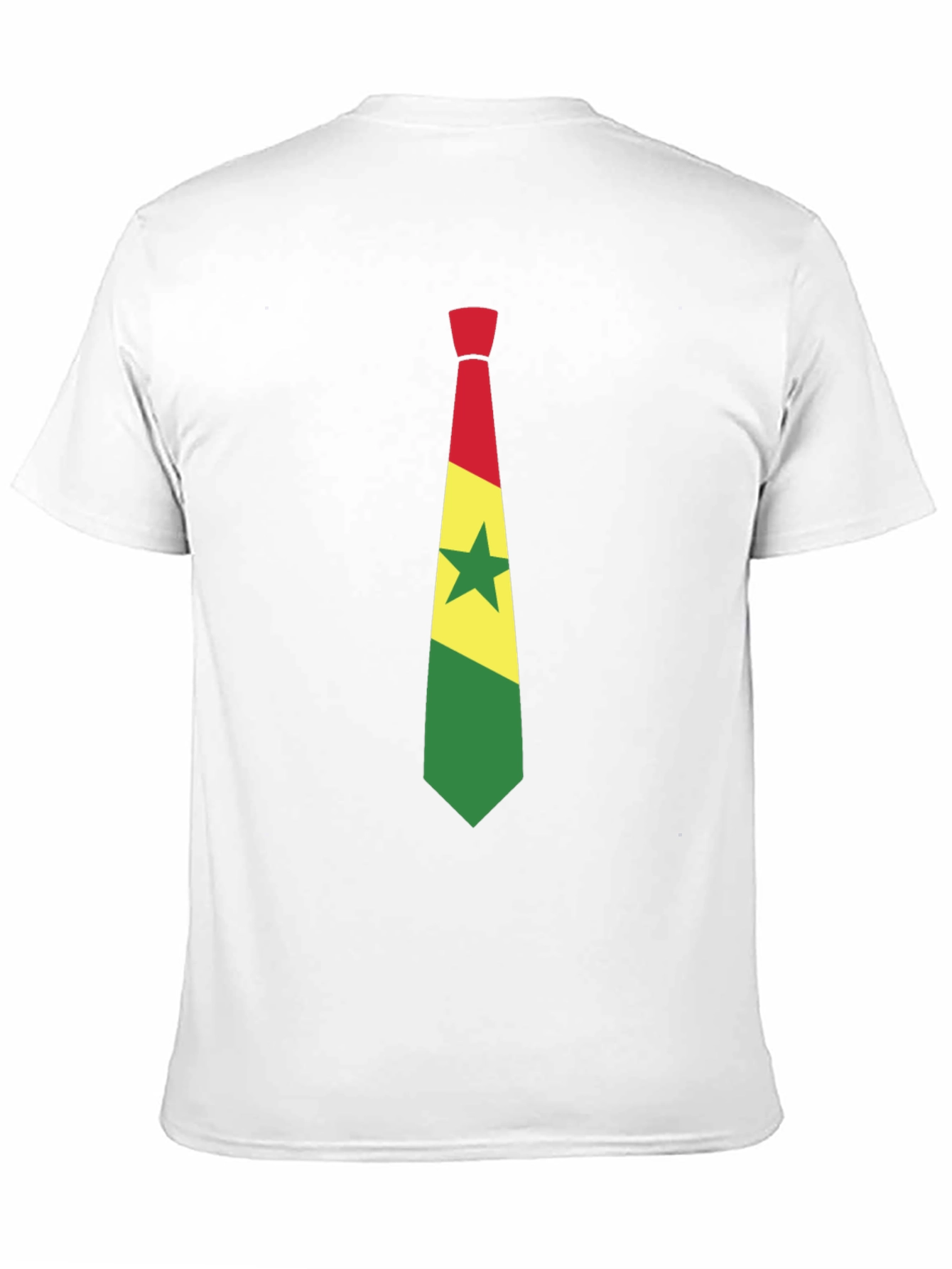 Ghana Flag Tie Graphic Black T-Shirt