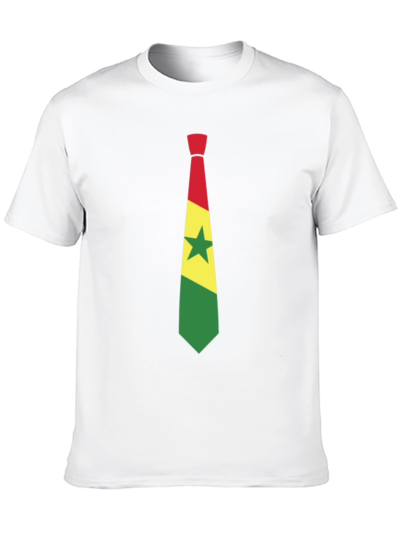 Ghana Flag Tie Graphic Black T-Shirt