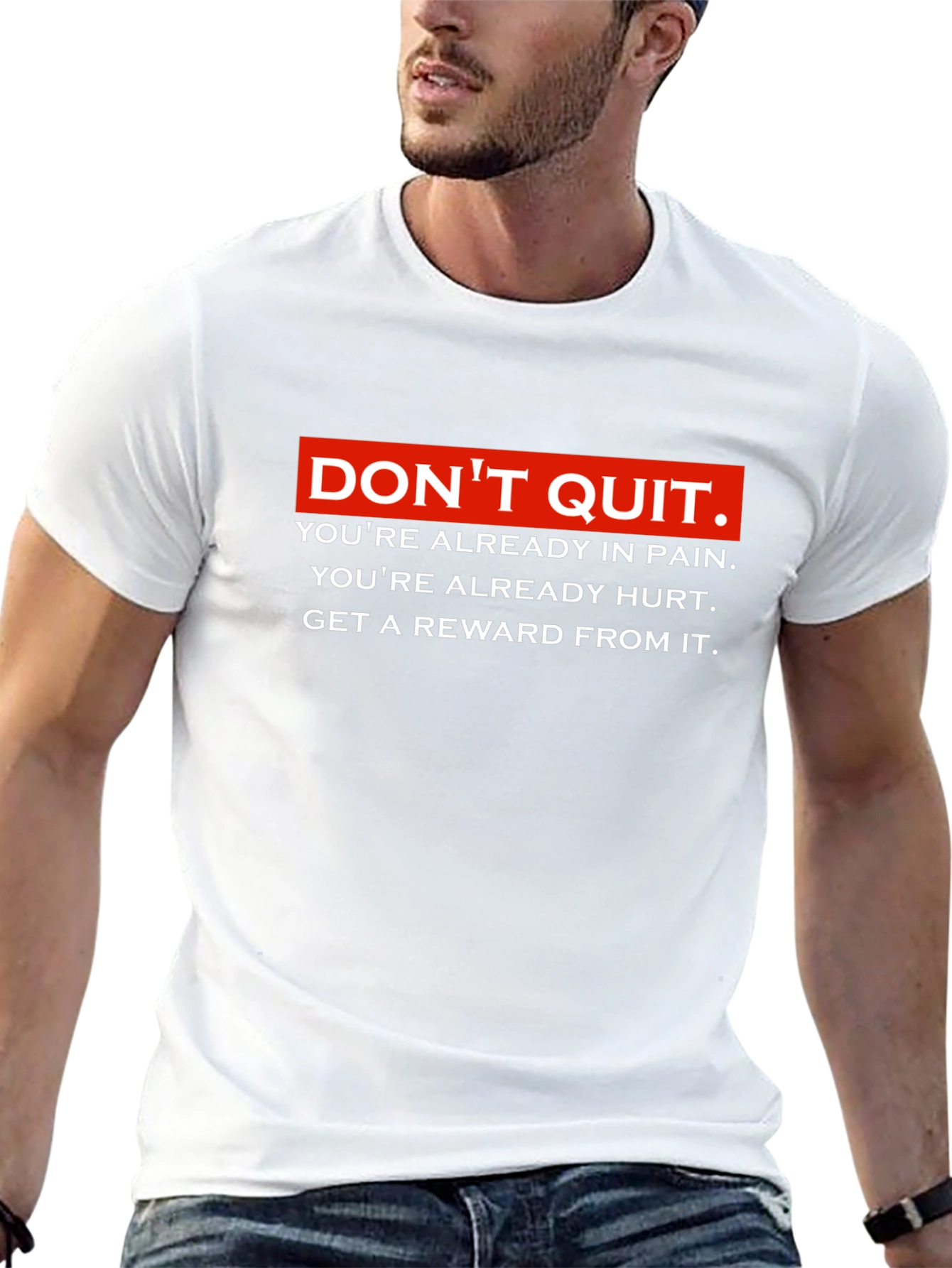 Motivational Dont Quit Graphic Black T-Shirt