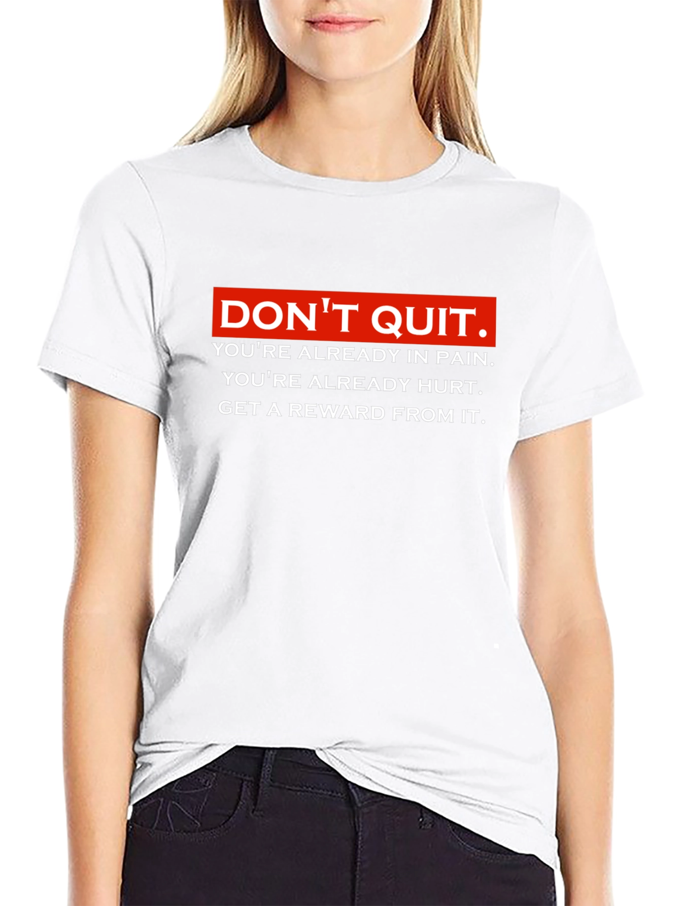 Motivational Dont Quit Graphic Black T-Shirt