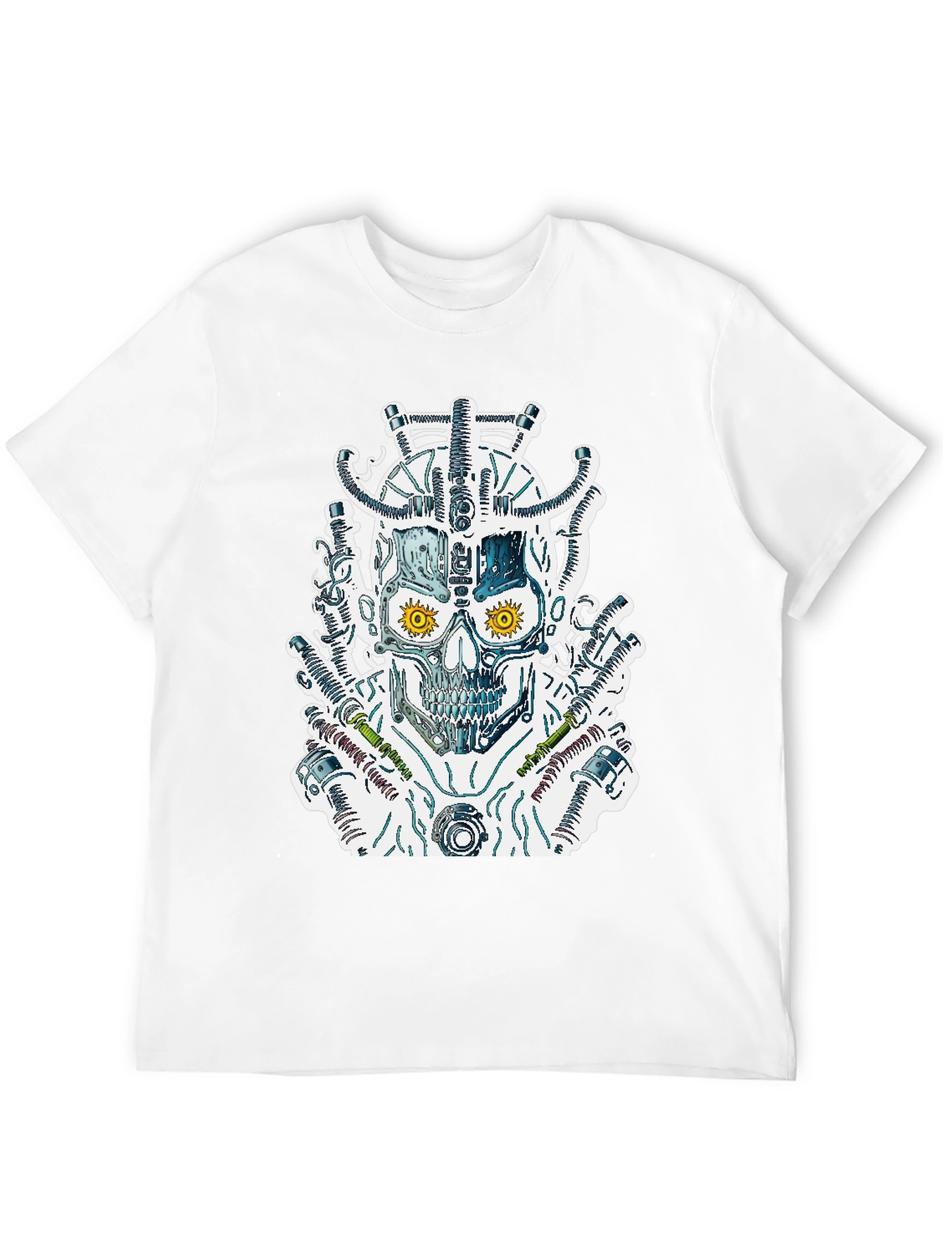 Steampunk Skull Graphic Tee - Black