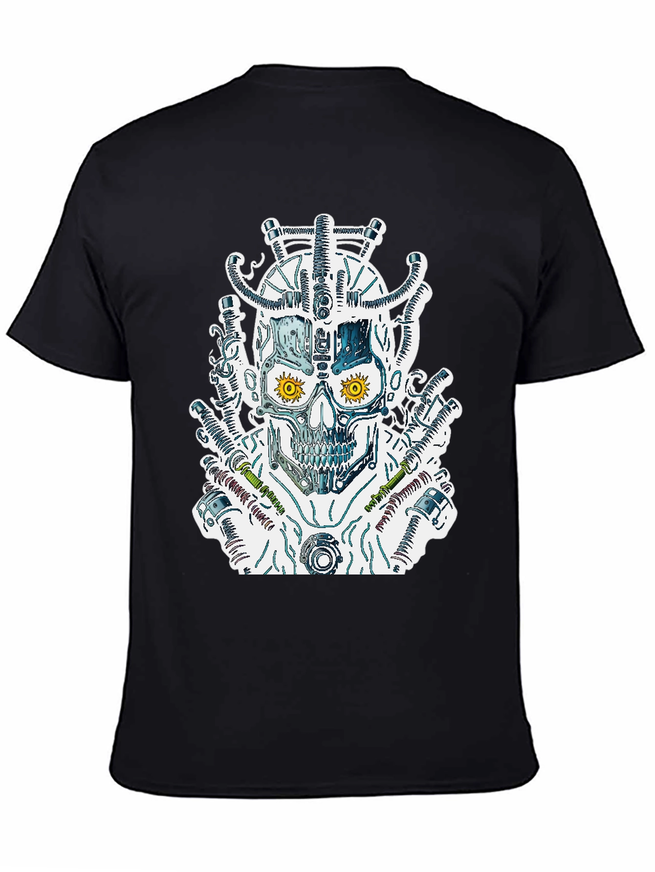 Steampunk Skull Graphic Tee - Black