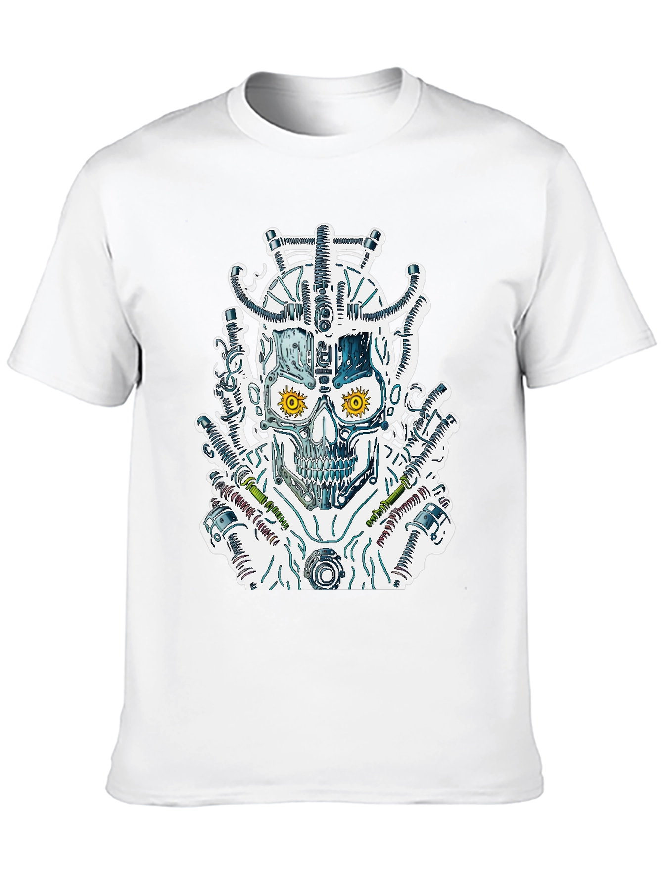 Steampunk Skull Graphic Tee - Black