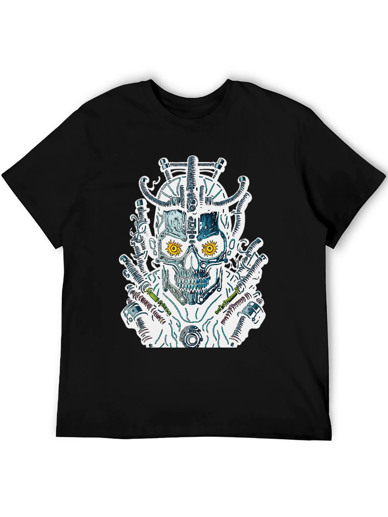 Steampunk Skull Graphic Tee - Black