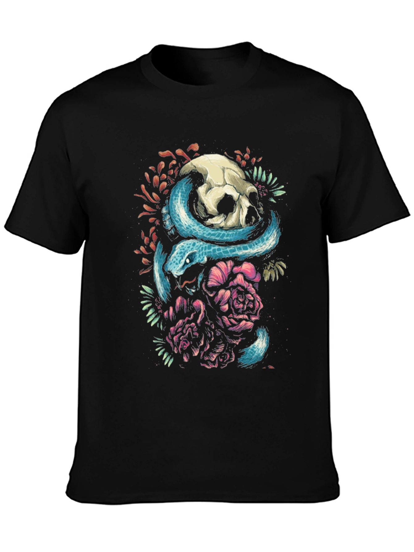 Skull & Snake Graphic Tee - Unique Design
