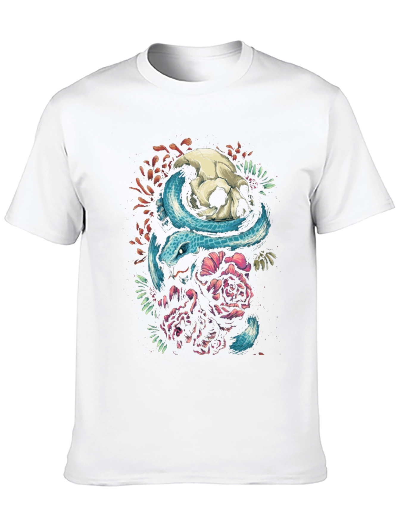 Skull & Snake Graphic Tee - Unique Design