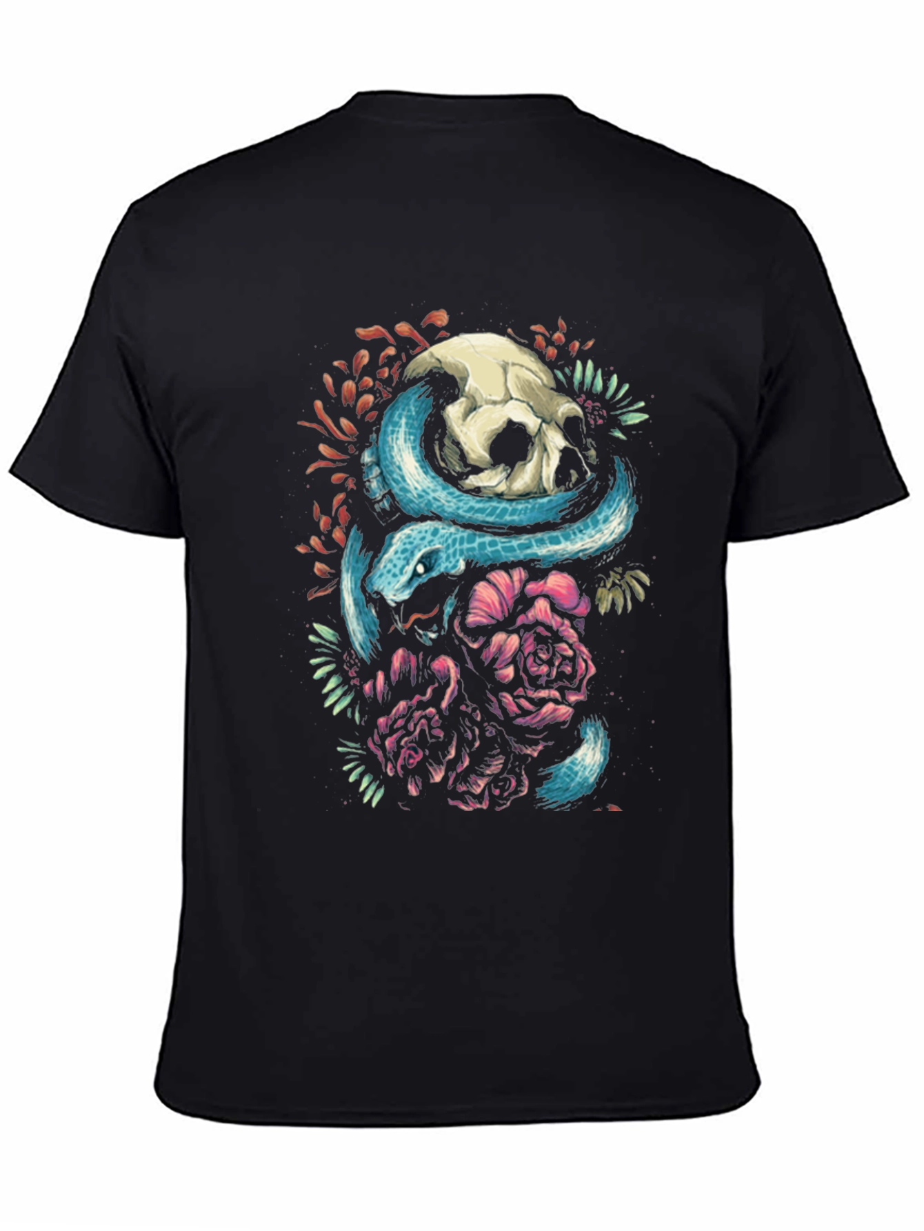 Skull & Snake Graphic Tee - Unique Design