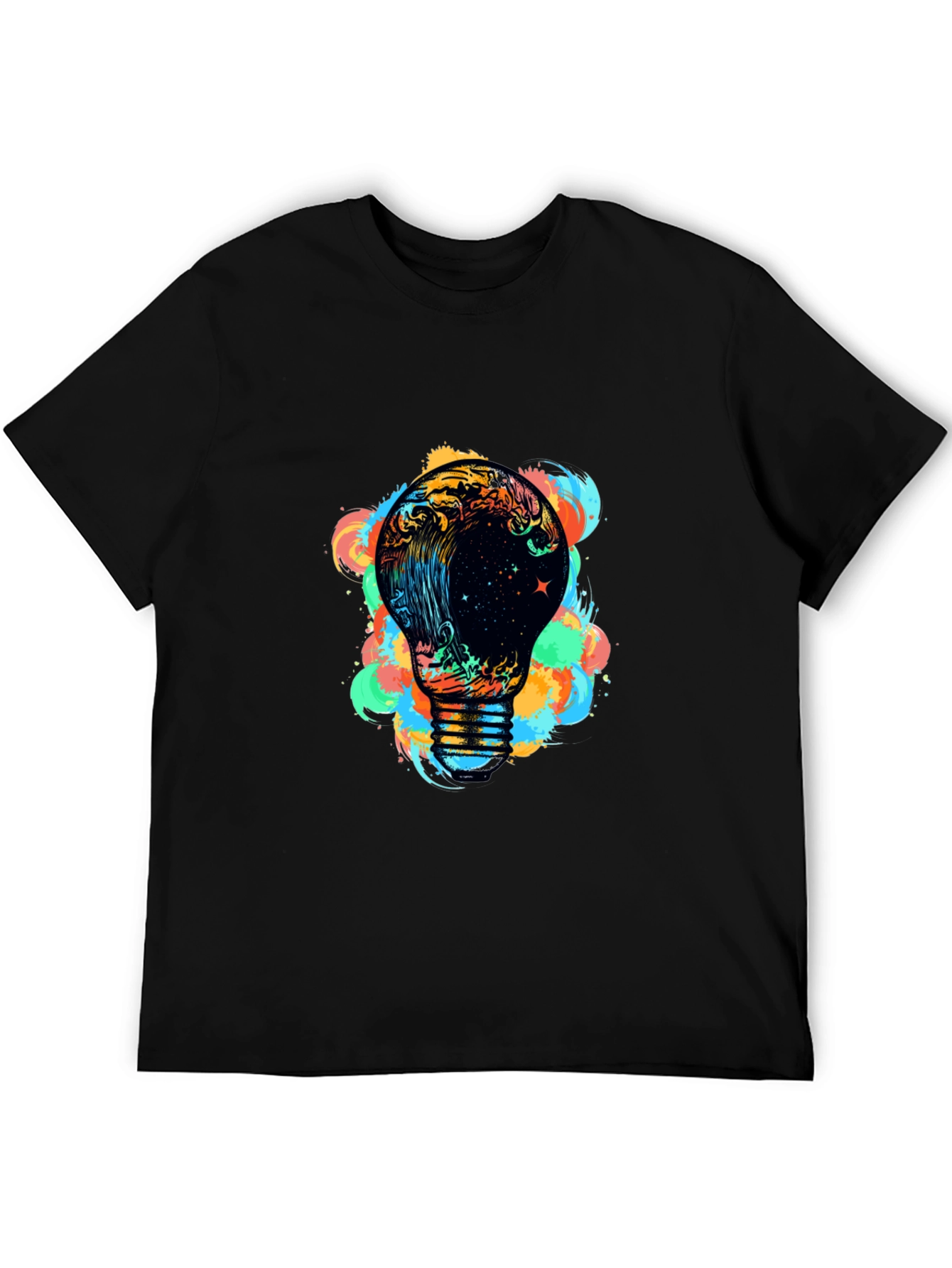 Cosmic Wave Bulb Graphic Black Tee