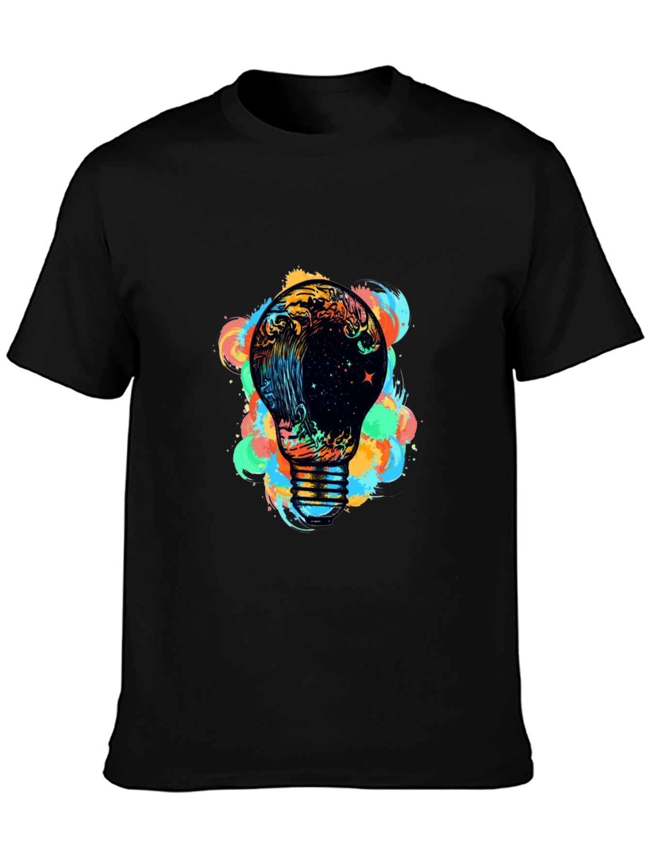 Cosmic Wave Bulb Graphic Black Tee