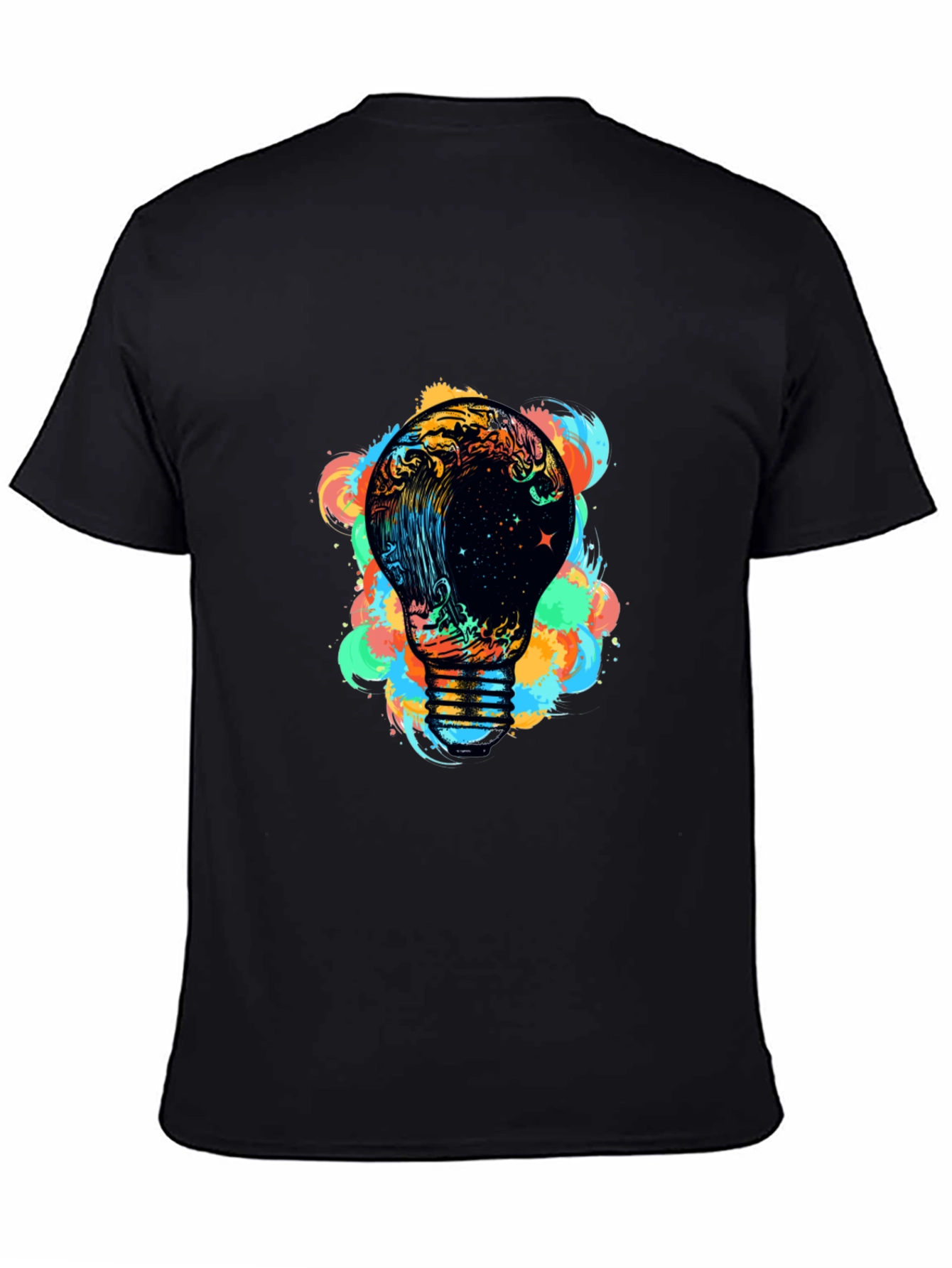 Cosmic Wave Bulb Graphic Black Tee