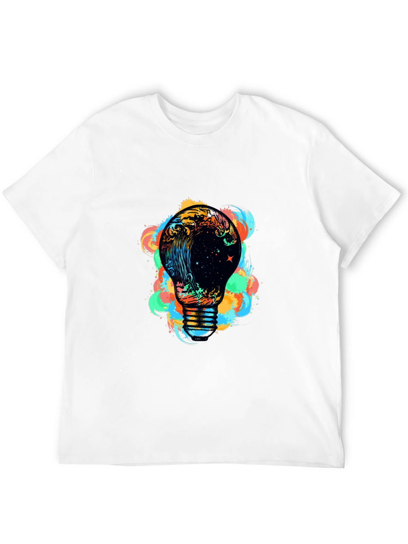 Cosmic Wave Bulb Graphic Black Tee