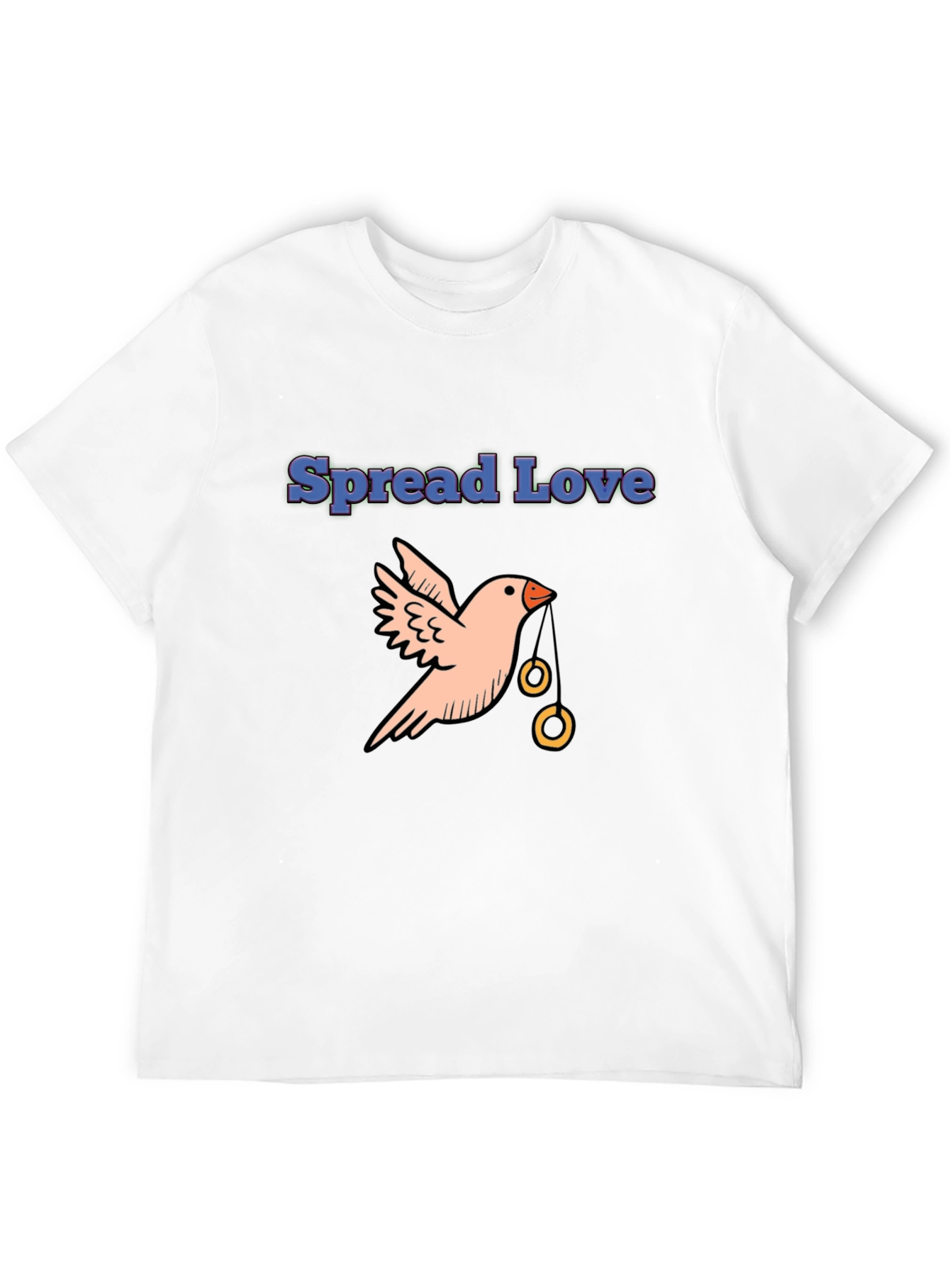 Spread Love Bird Graphic Tee - Black Cotton Casual
