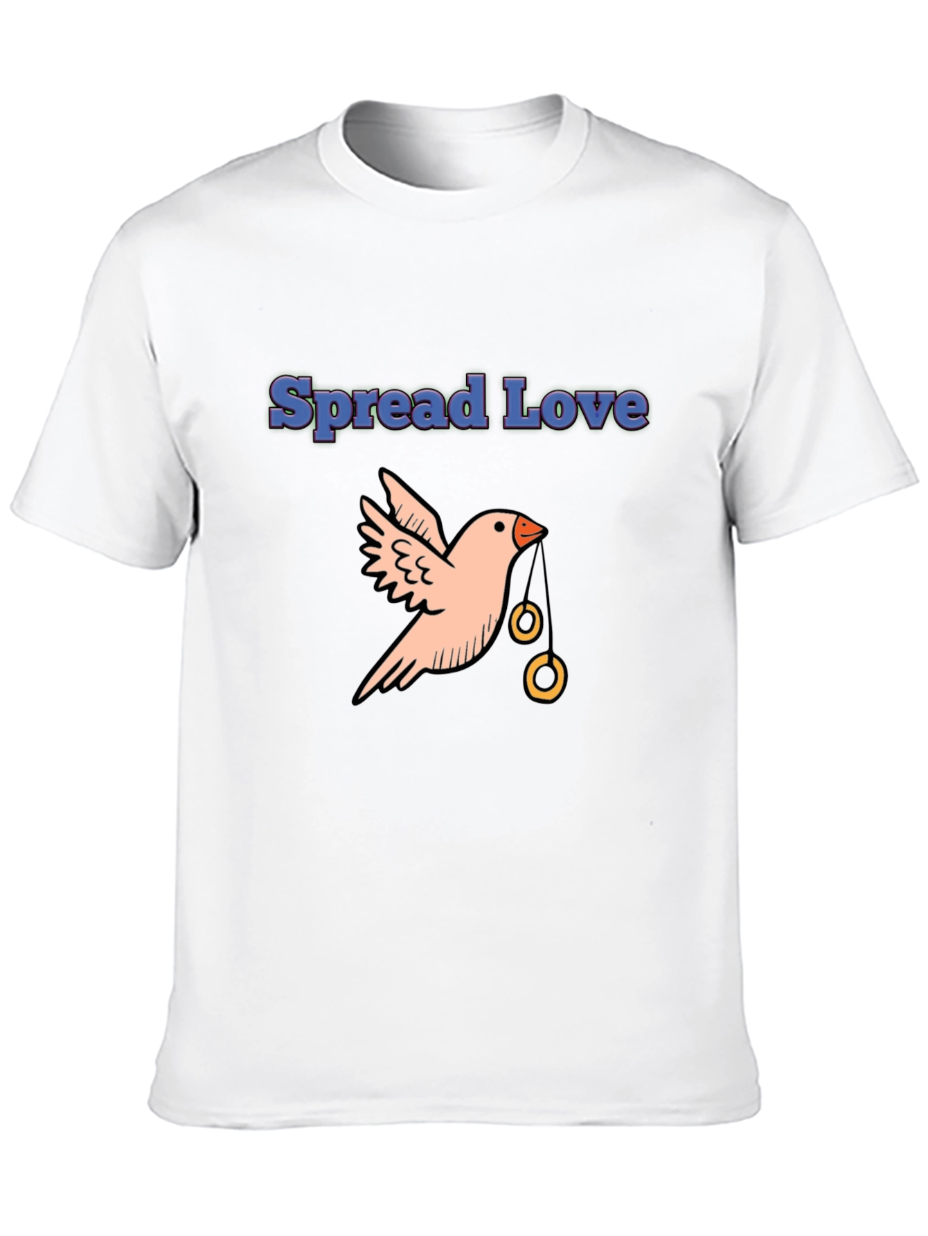 Spread Love Bird Graphic Tee - Black Cotton Casual