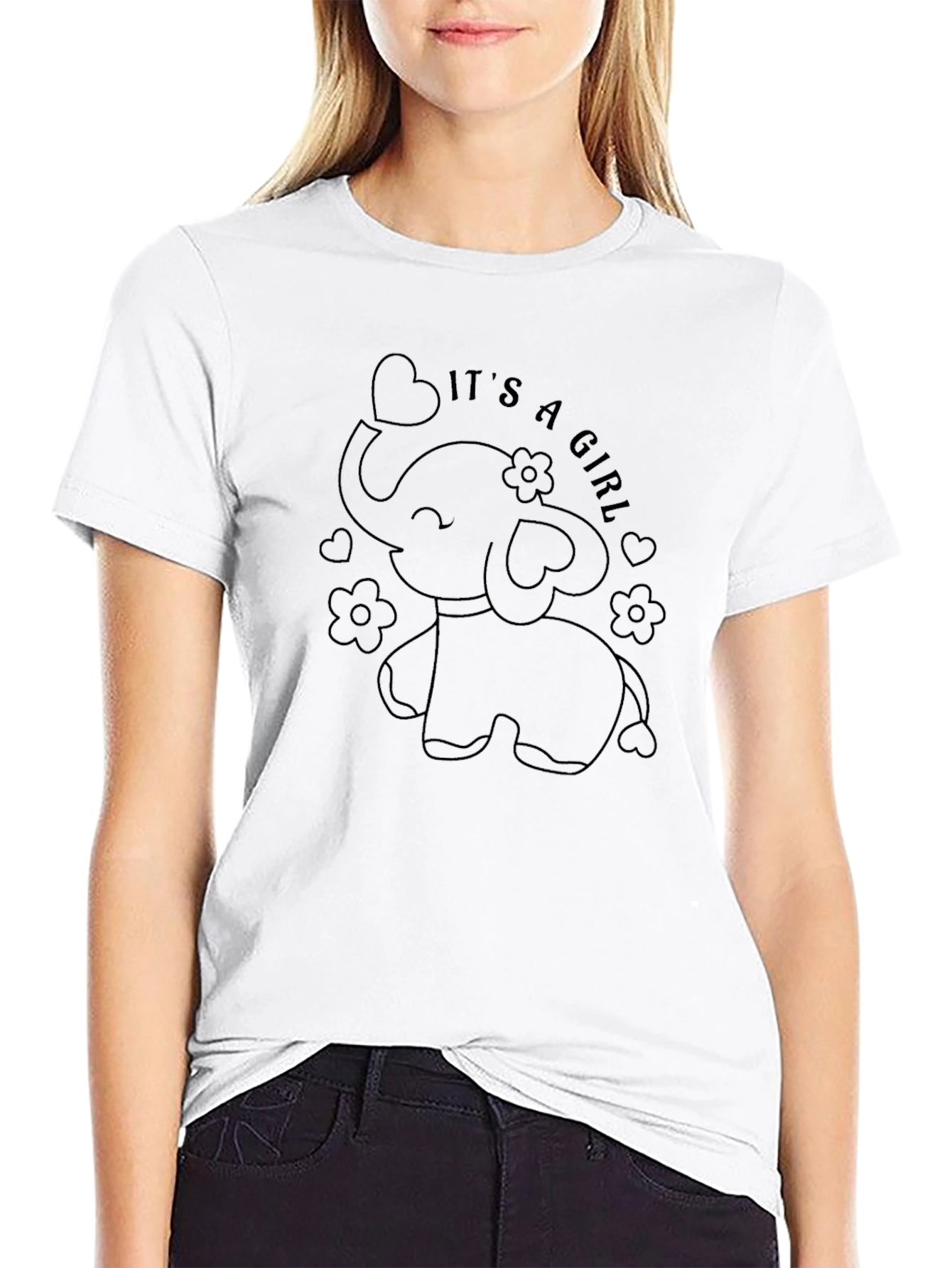 Its a Girl Elephant Baby Shower T-Shirt