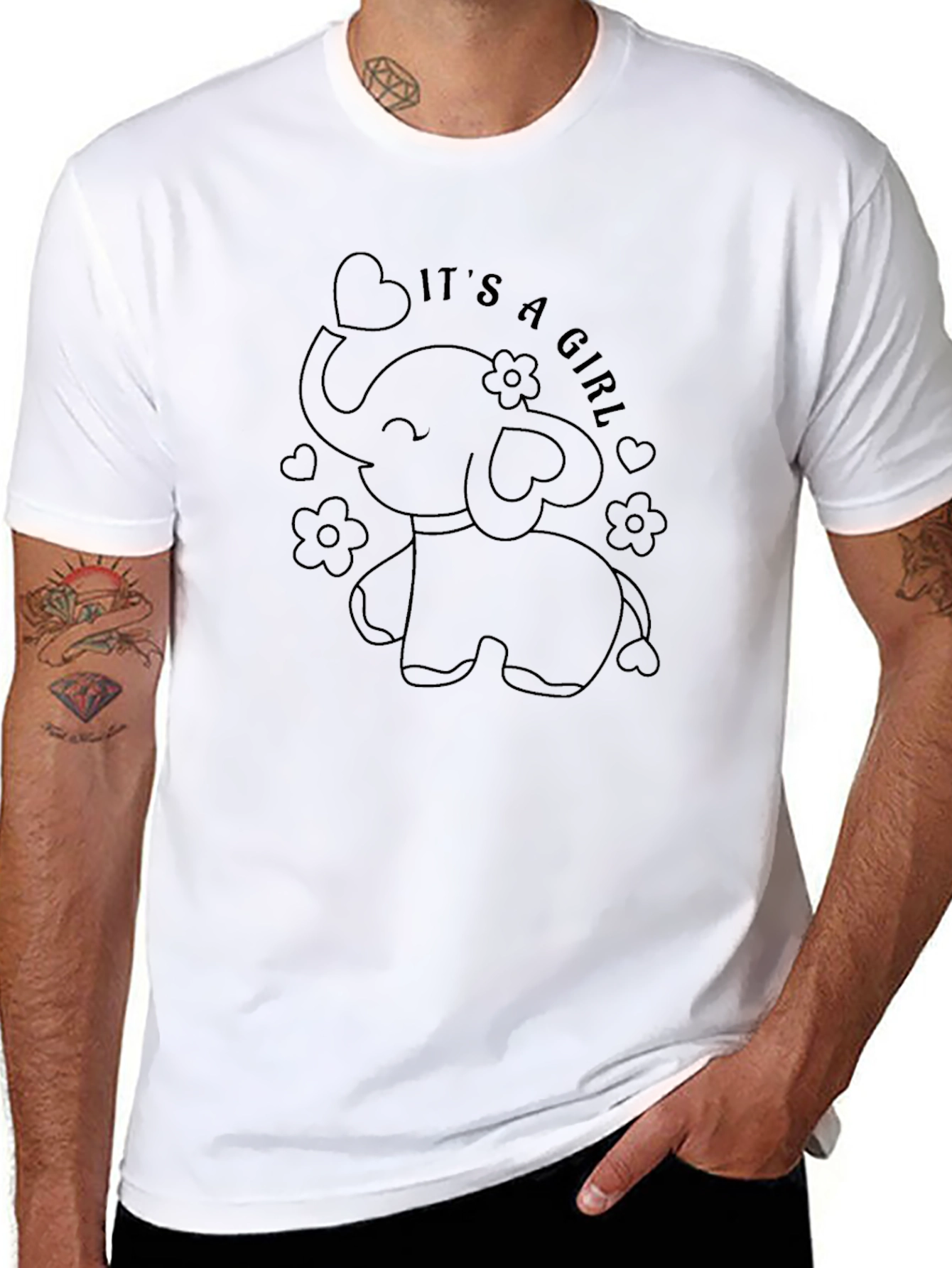 Its a Girl Elephant Baby Shower T-Shirt