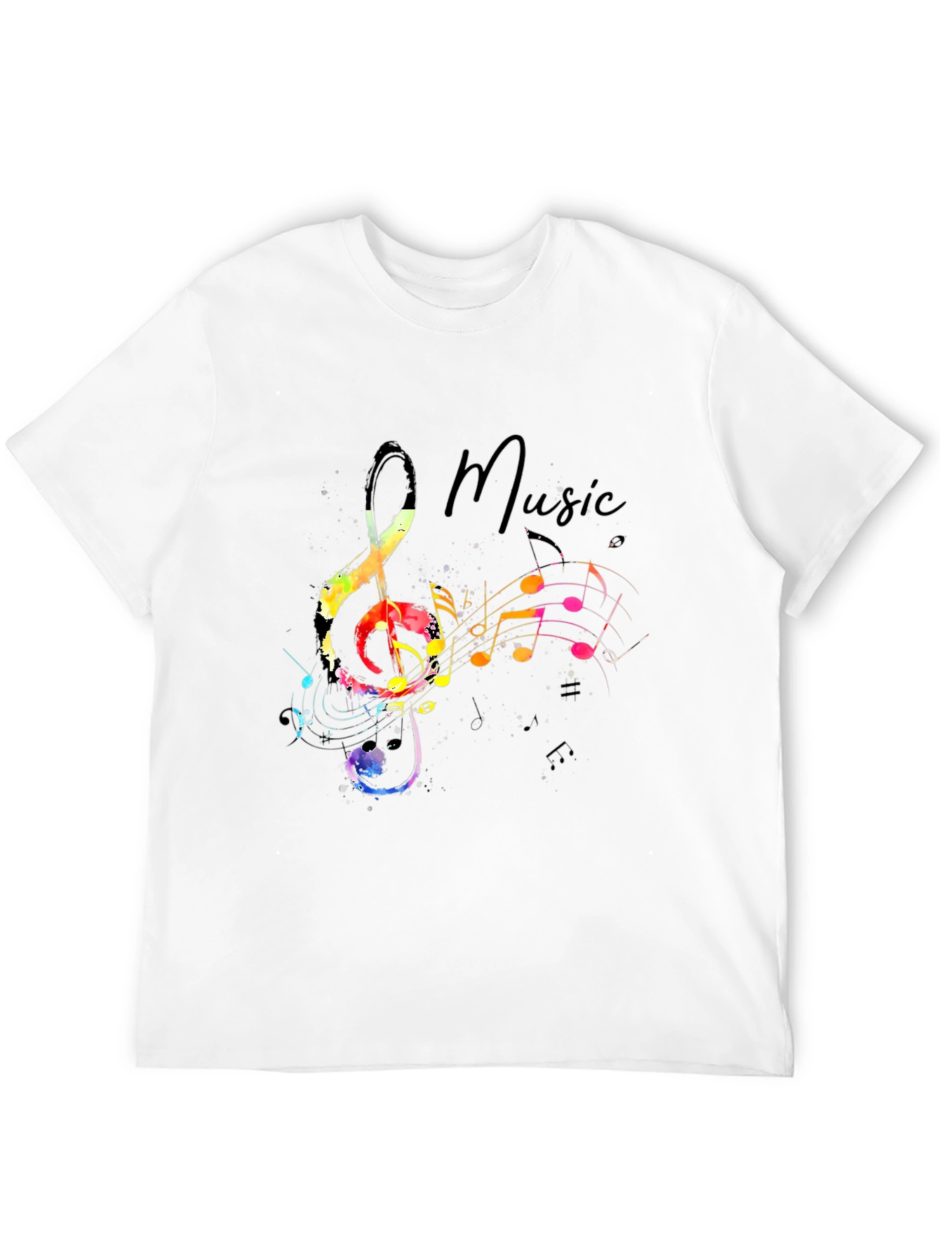 Music Note Graphic Black T-Shirt