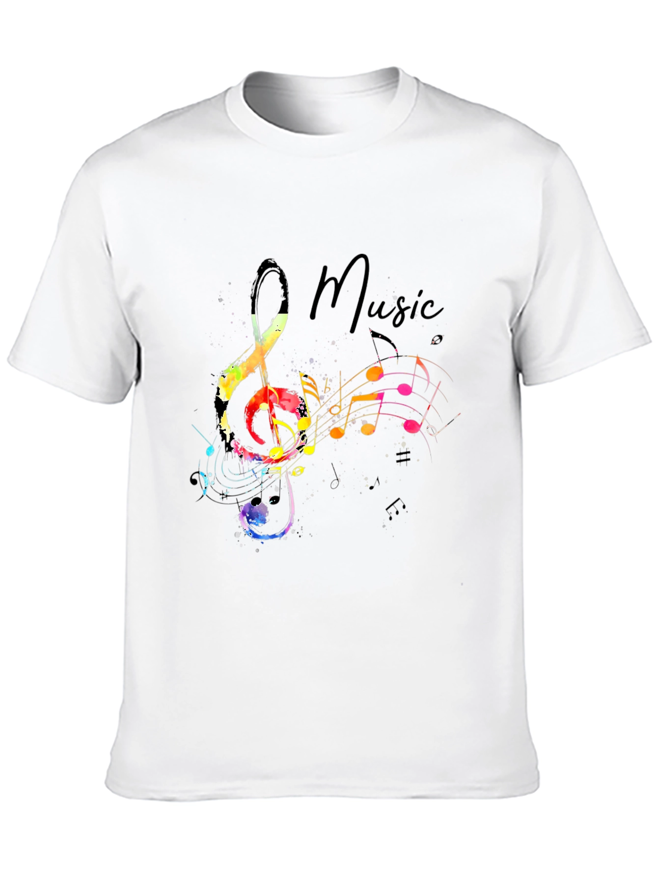 Music Note Graphic Black T-Shirt