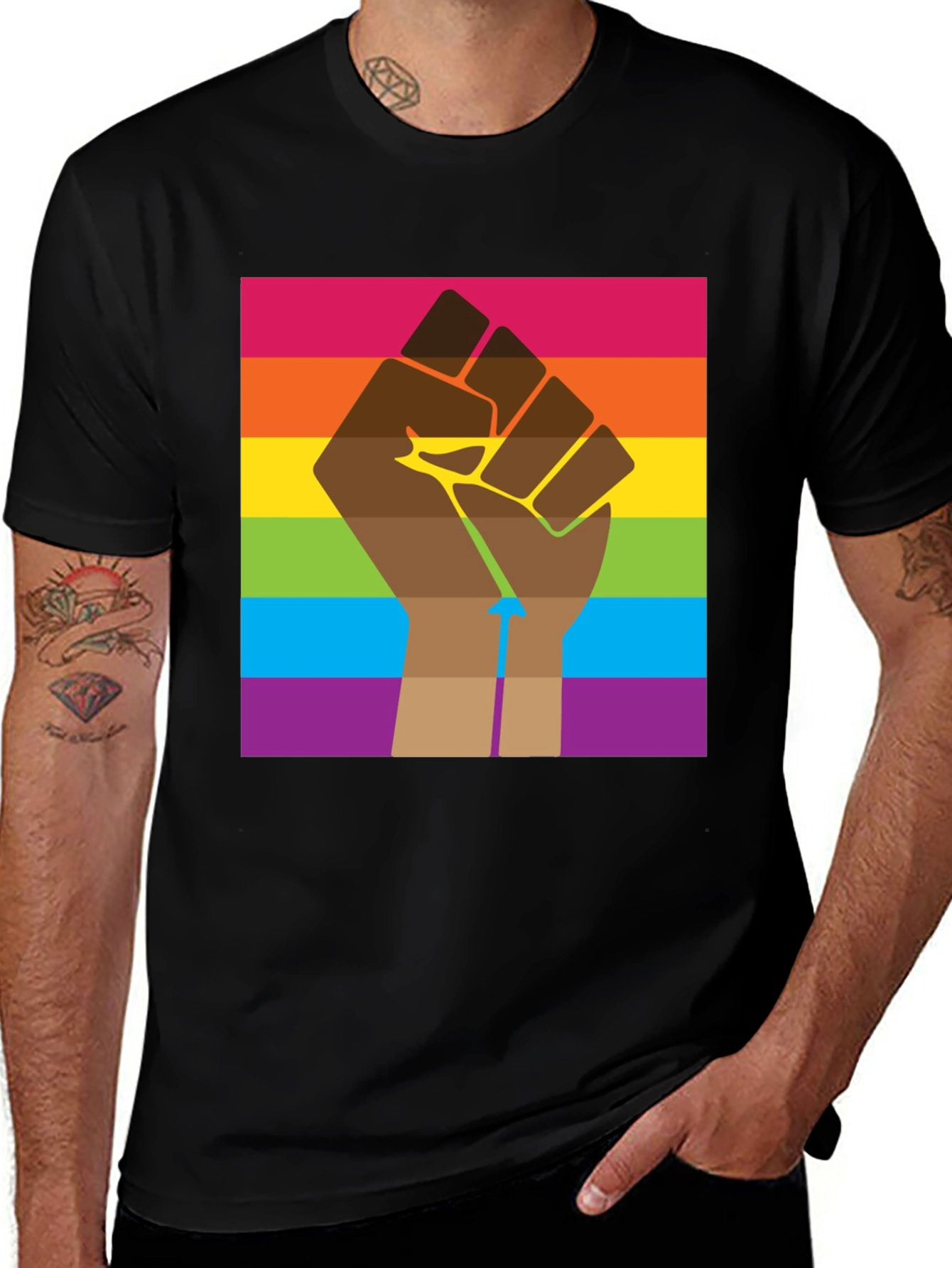 Equality Fist Rainbow T-Shirt