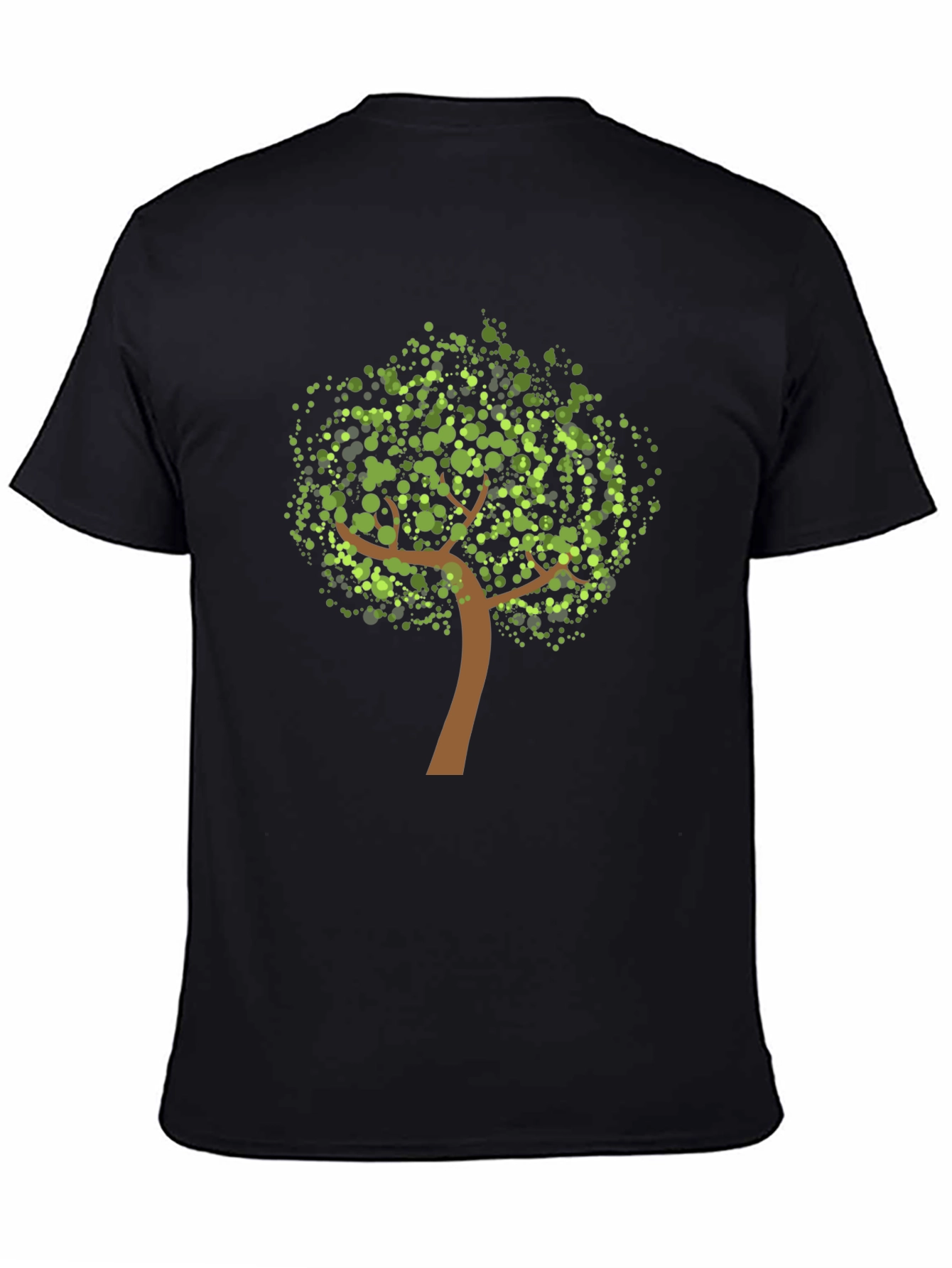 Nature Tree Graphic Tee - Black Cotton T-Shirt