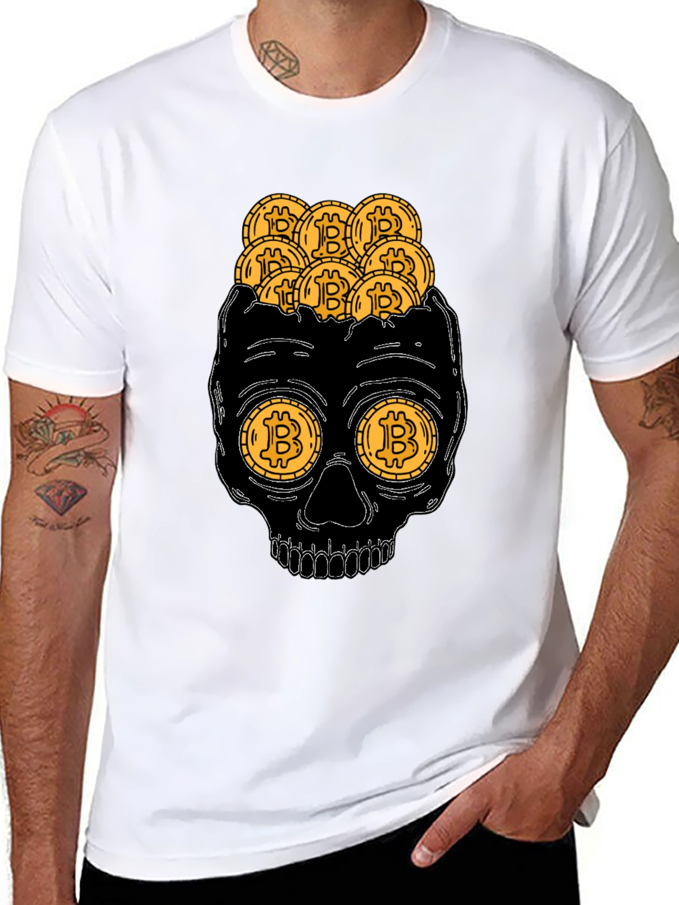 Bitcoin Skull T-Shirt Crypto Currency Tee