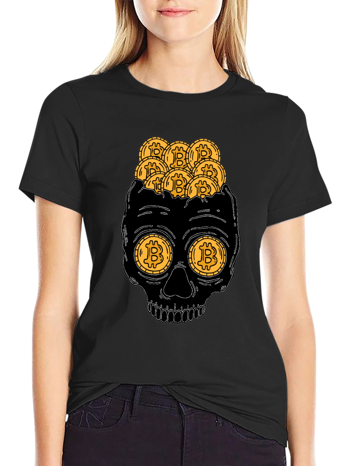 Bitcoin Skull T-Shirt Crypto Currency Tee