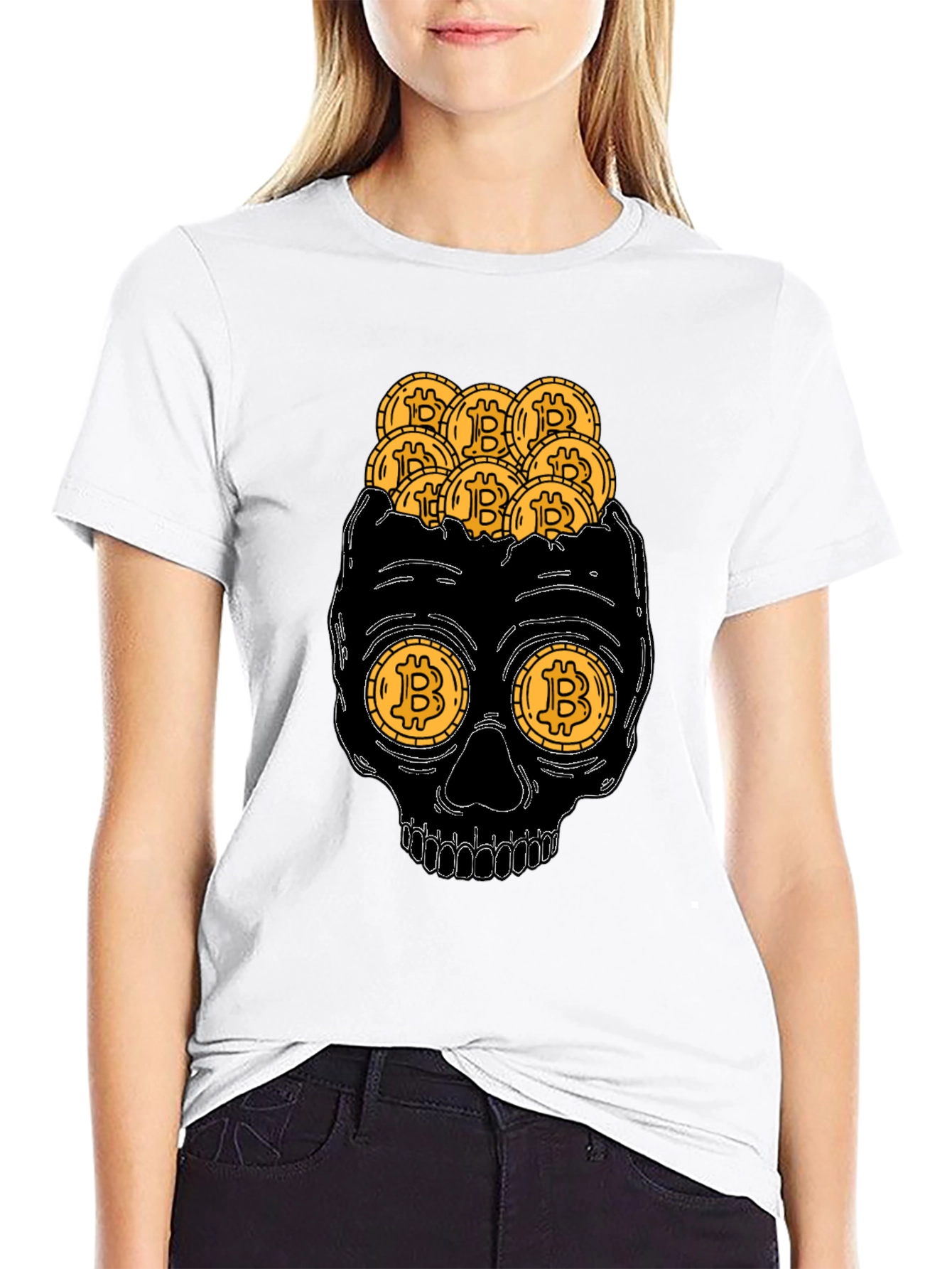 Bitcoin Skull T-Shirt Crypto Currency Tee