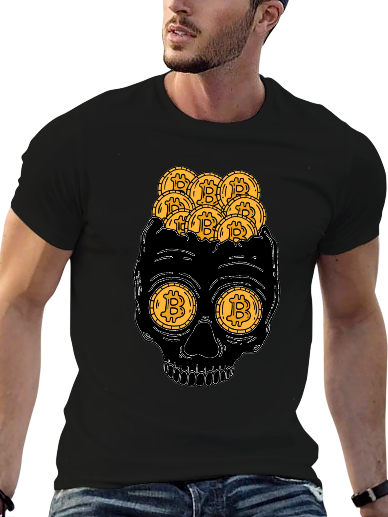 Bitcoin Skull T-Shirt Crypto Currency Tee