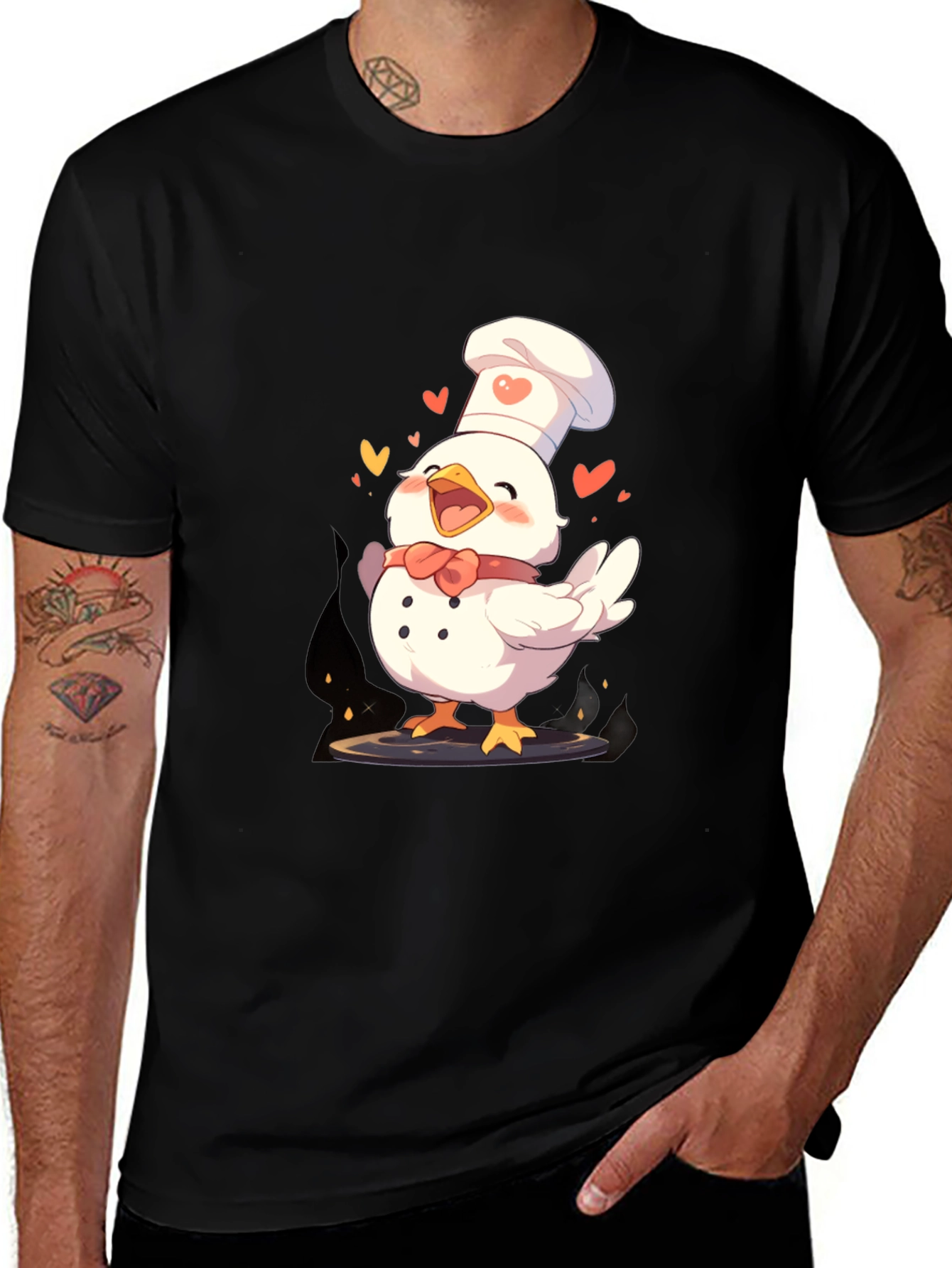 Chef Chicken Graphic Tee - Fun Cooking Shirt