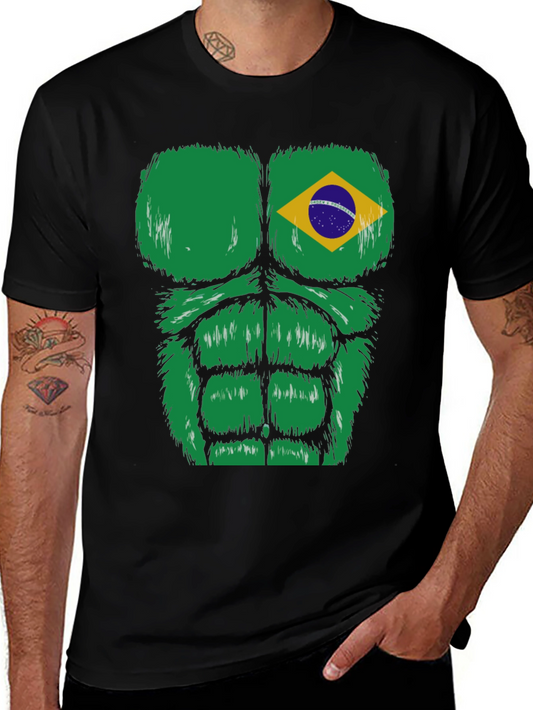 Brazil Flag Bodybuilder T-Shirt