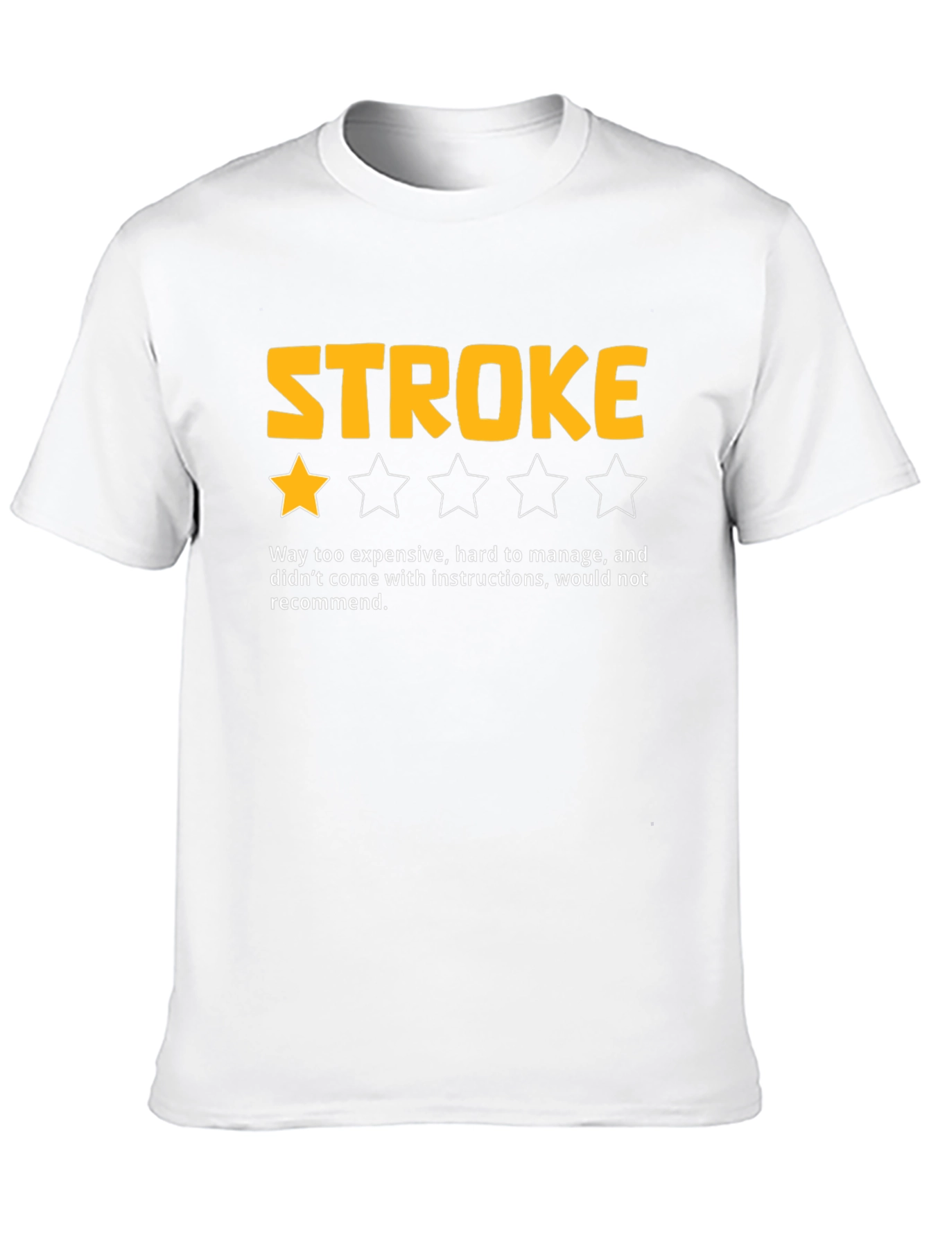 Funny Stroke One-Star Review Black T-Shirt