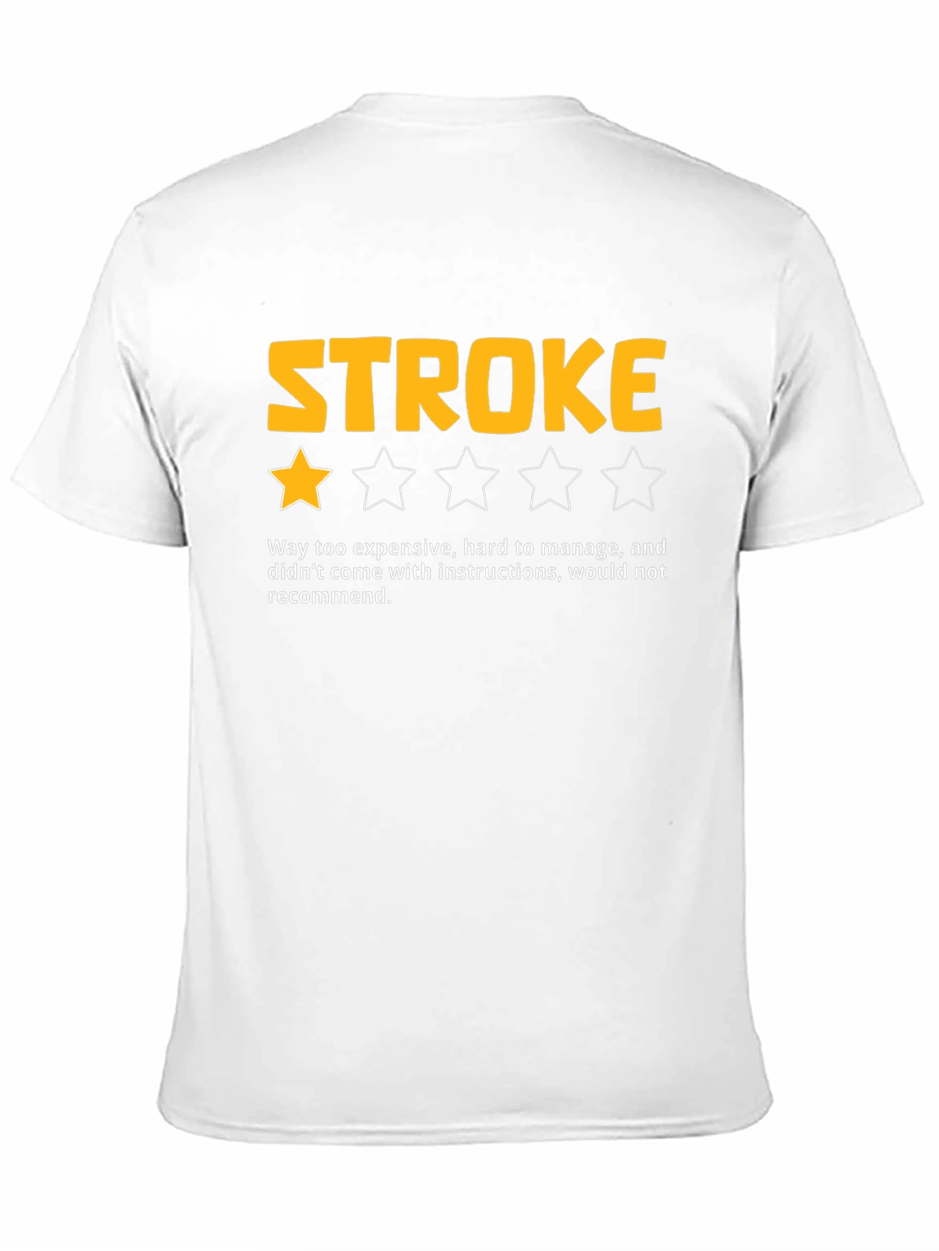 Funny Stroke One-Star Review Black T-Shirt