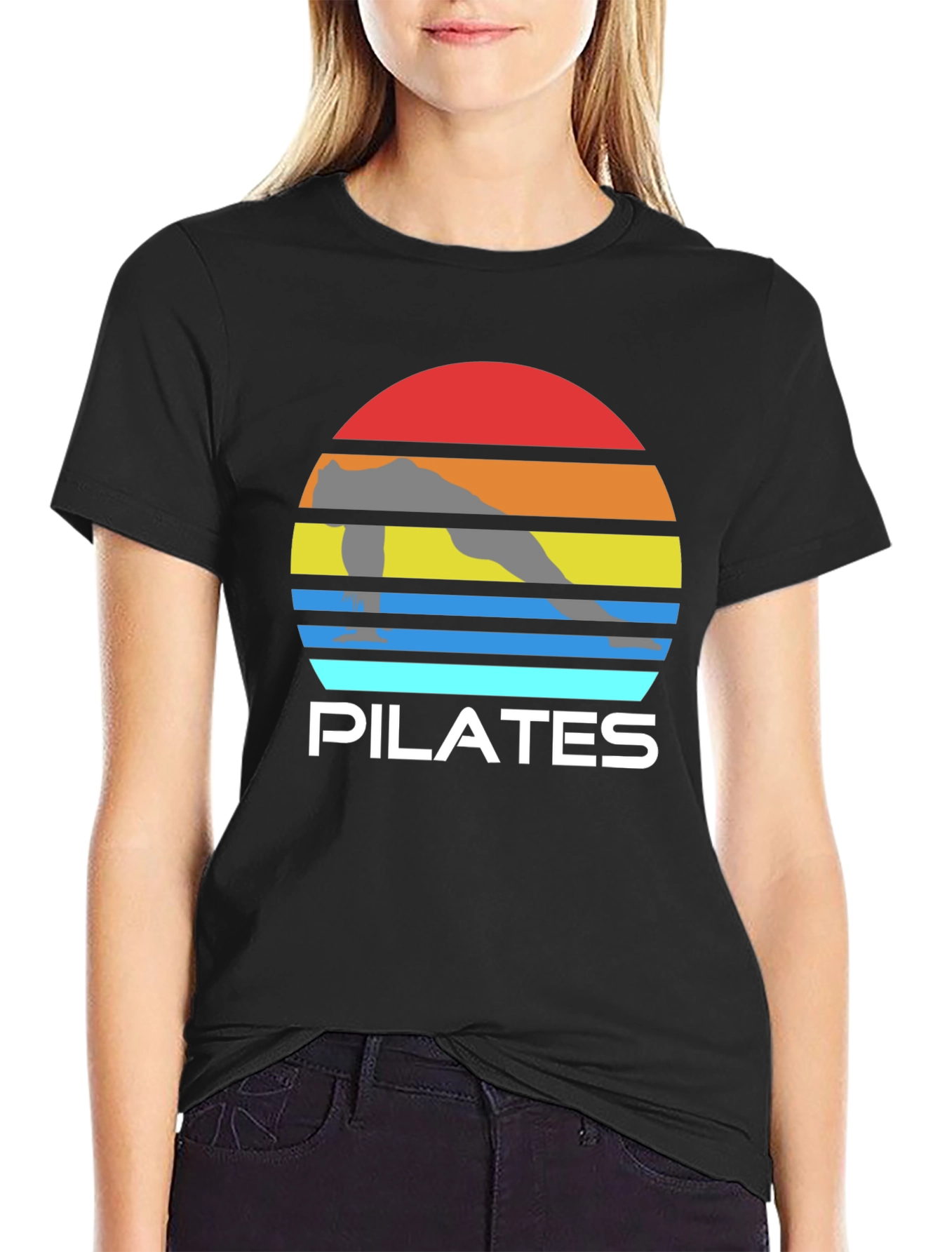 Pilates Sunset Graphic Tee - Fitness Apparel