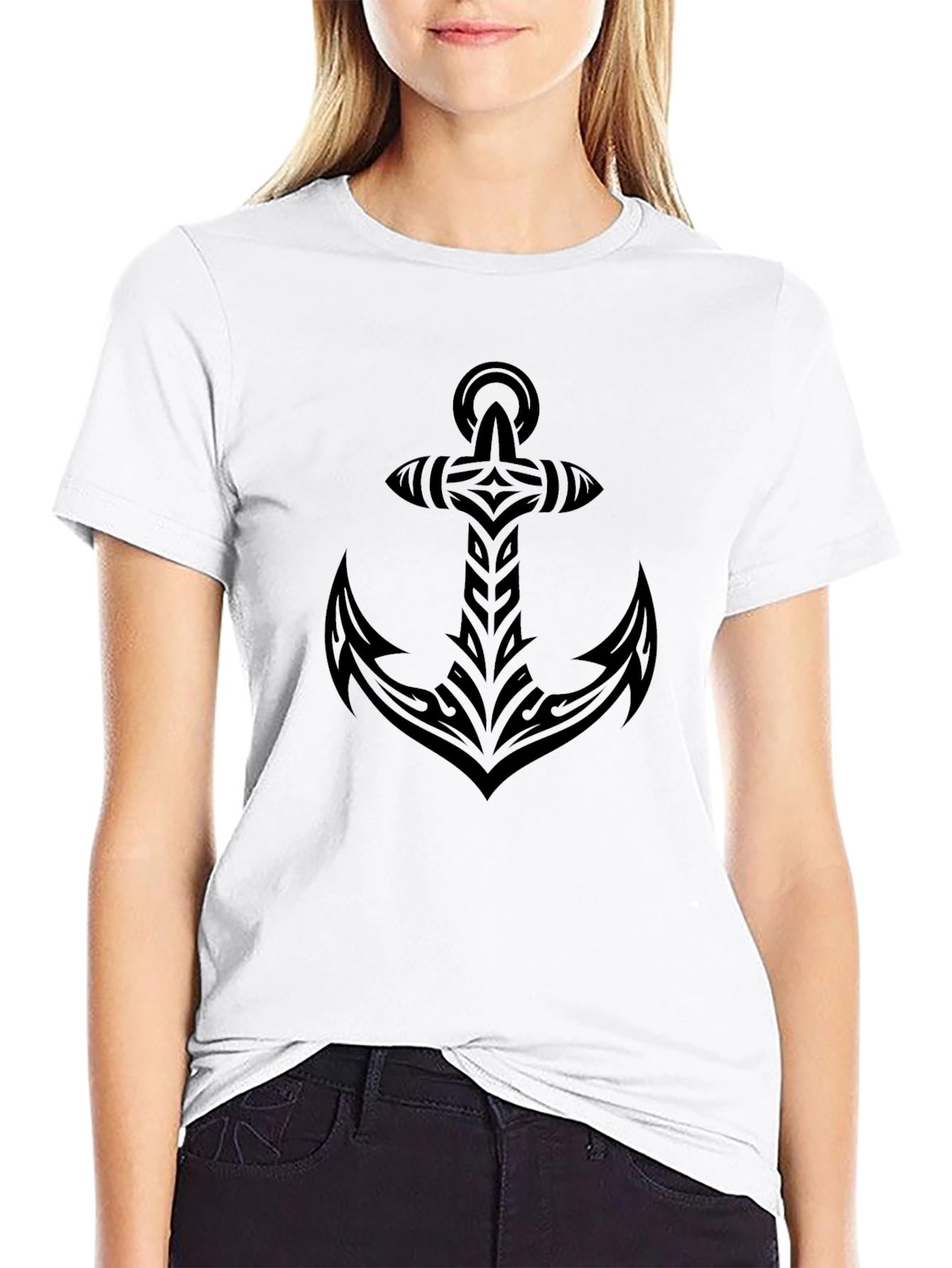 Tribal Anchor Black T-Shirt