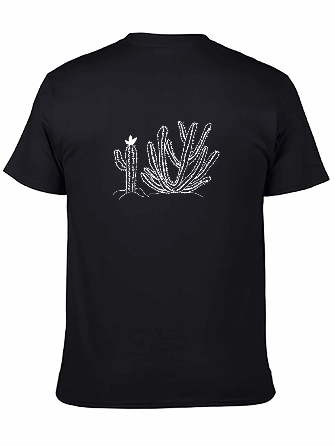 Cactus Graphic Tee - Black Cotton T-Shirt