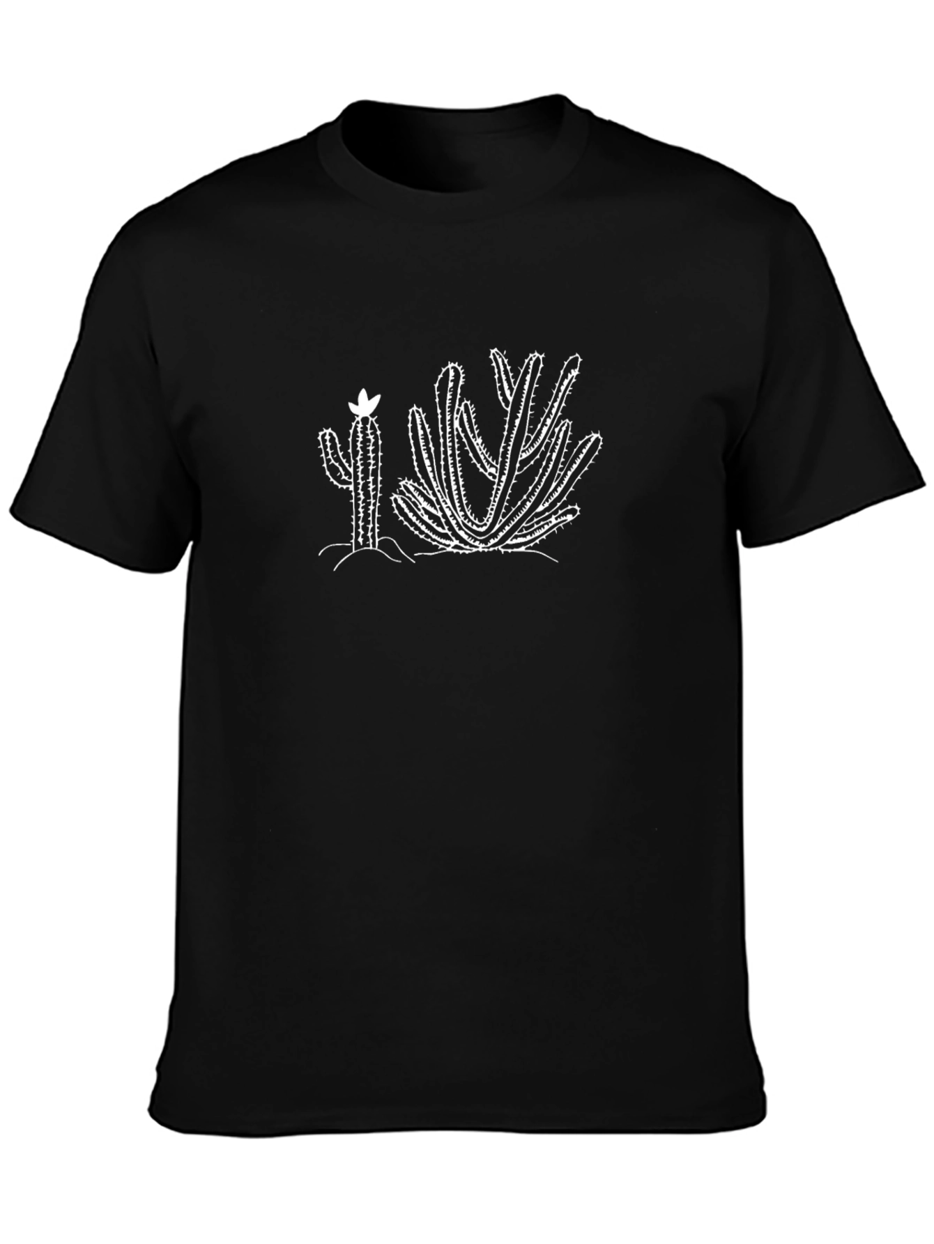 Cactus Graphic Tee - Black Cotton T-Shirt