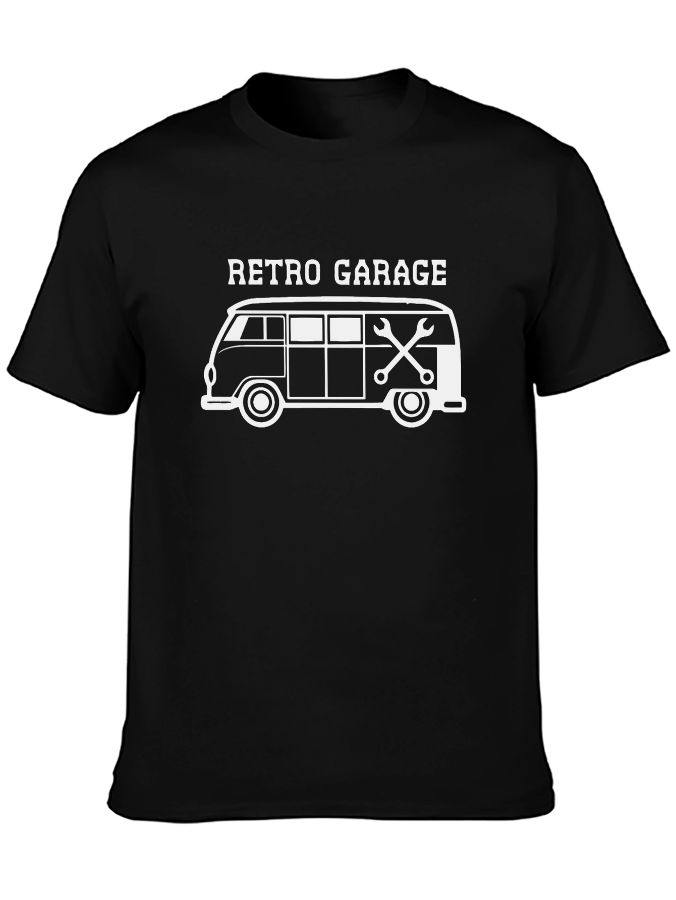 Retro Garage Van Graphic T-Shirt - Black