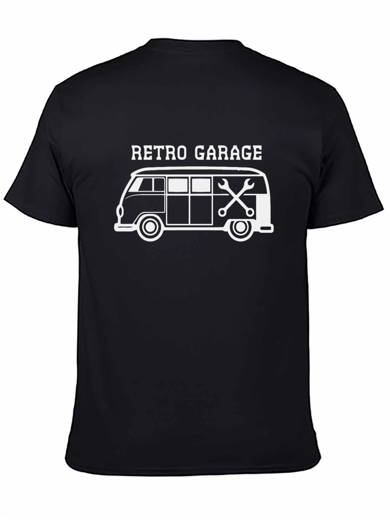 Retro Garage Van Graphic T-Shirt - Black