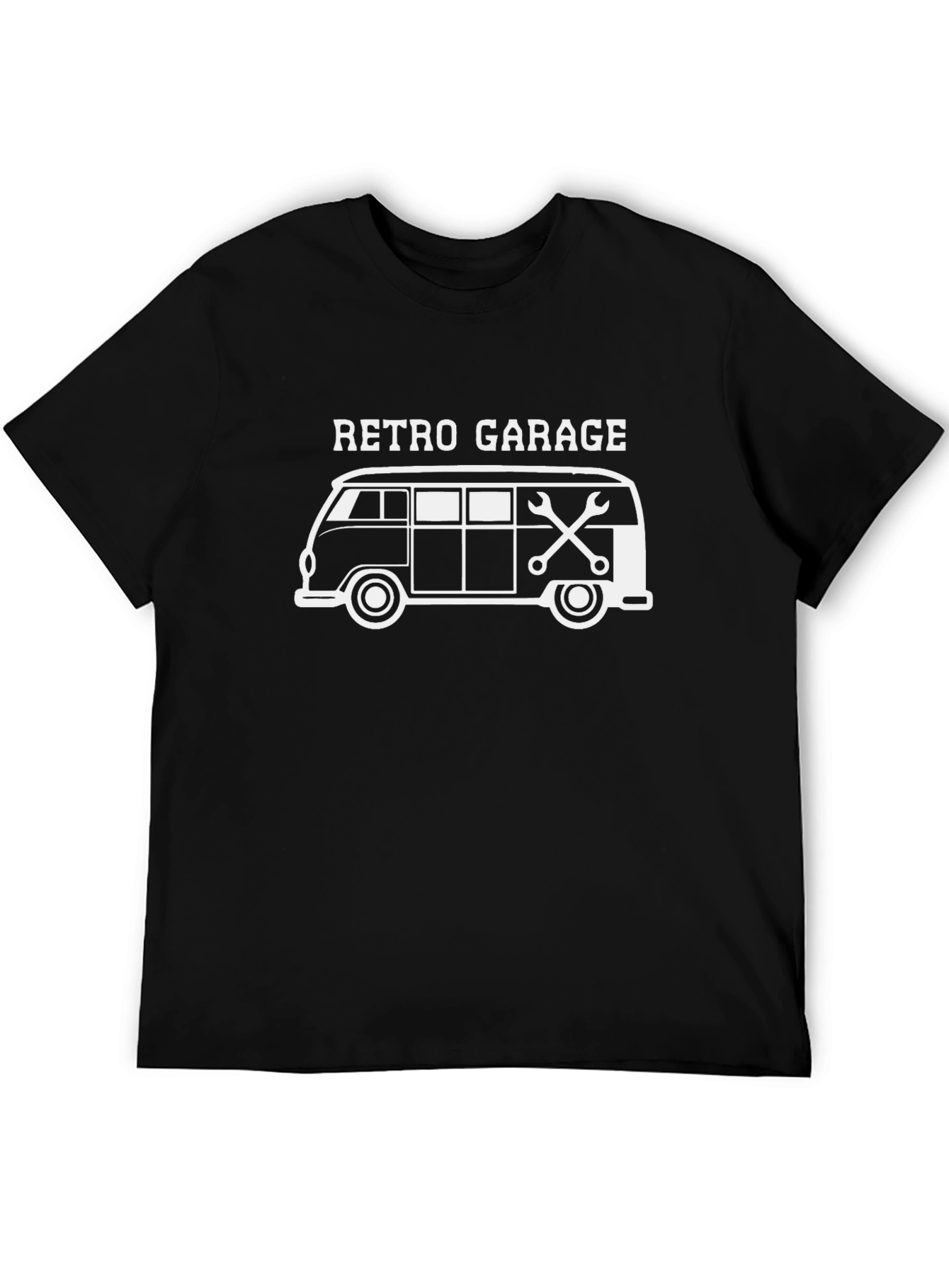 Retro Garage Van Graphic T-Shirt - Black